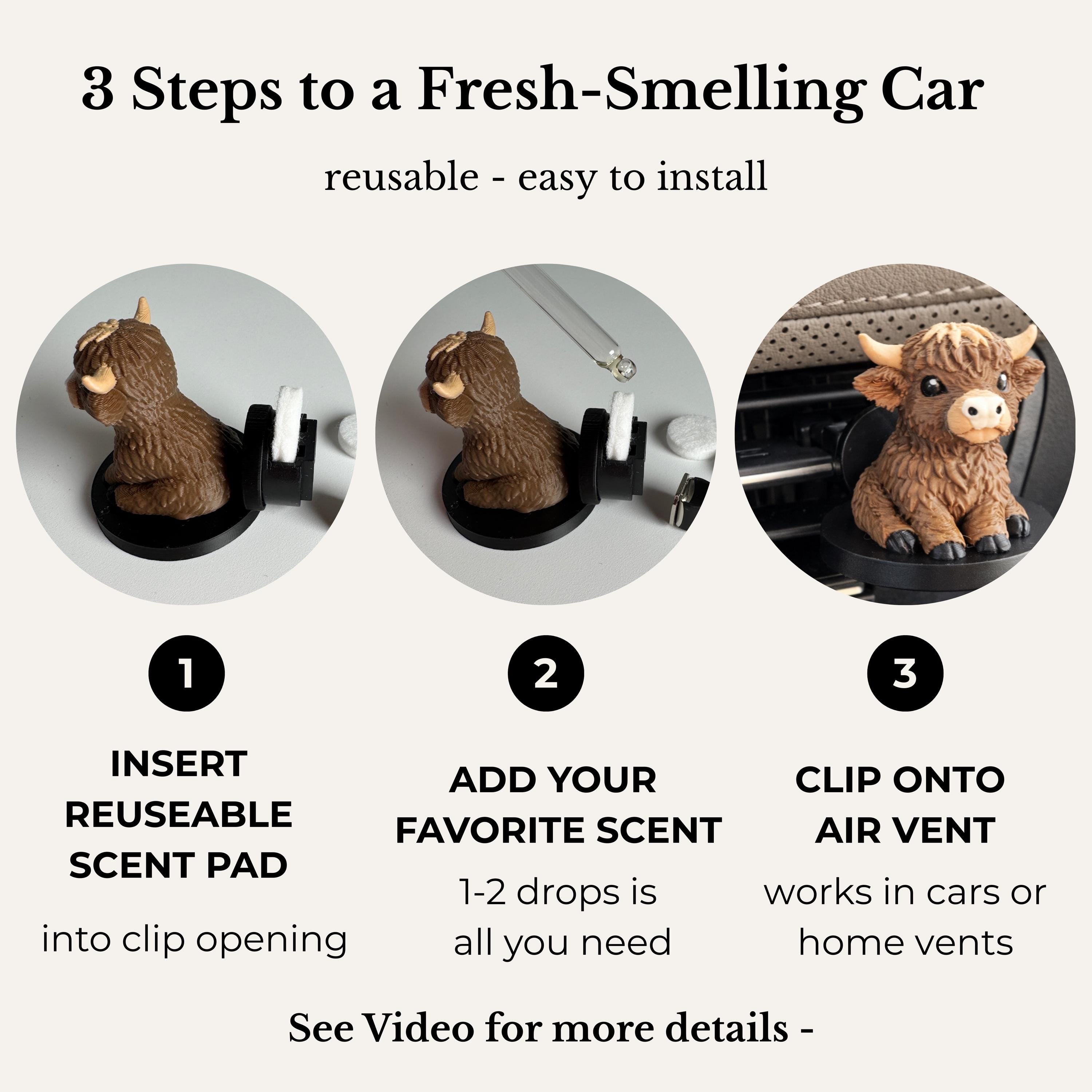 Highland Cow Vent Clip Air Freshener for Car & Home AC