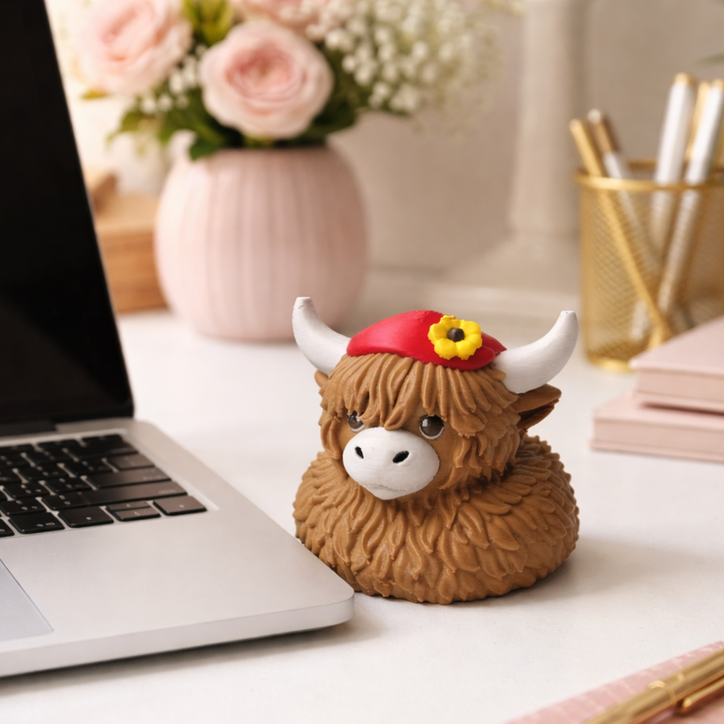 Highland Cow Duck - Dashboard Decoration Rustic Style Western Decor Cruise Duck
