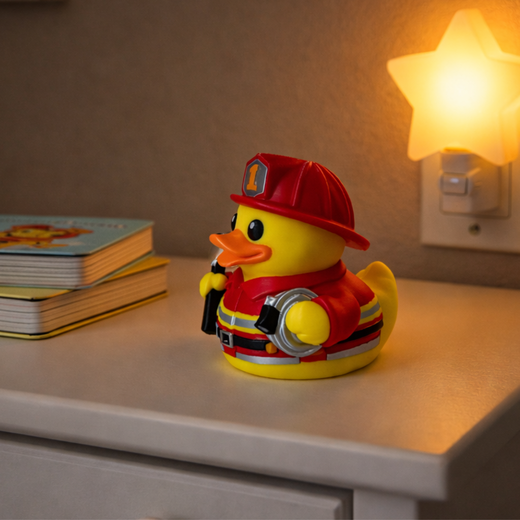 Firefighter Duck Figure Dashboard Ducking Decoration Car Accessory Toy Fireman Desk Ornament Collectible Firefighter Gift Party Favor