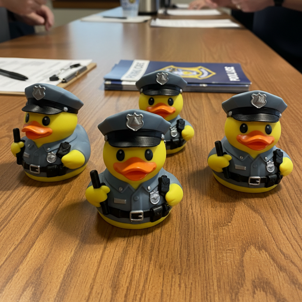 Police Duck Car Decoration – Dashboard Buddy for Law Enforcement Gift
