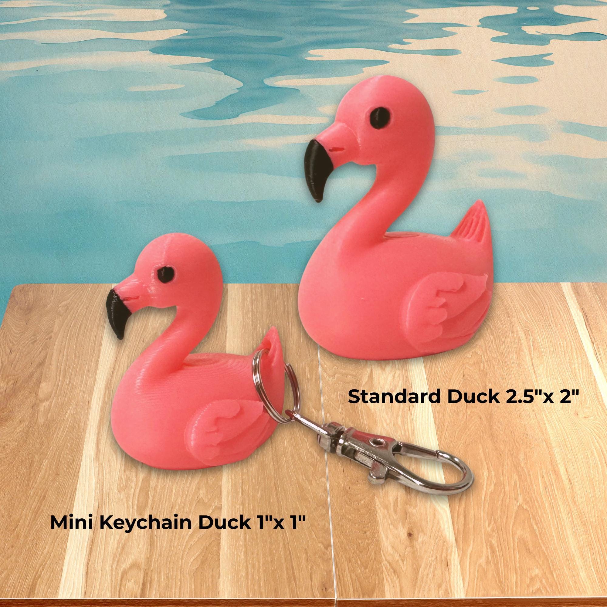 Flamingo Duck Keychain Charm Clip Bag Accessory 4x4 Ducking Gift Idea Gator Fan University Florida Team Supporter Handbag Decoration