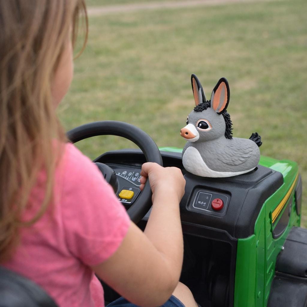 Miniature Donkey Duck | 4x4 Ducking & Cruise Hide & Seek Gift, Dashboard Decoration & Country Decor