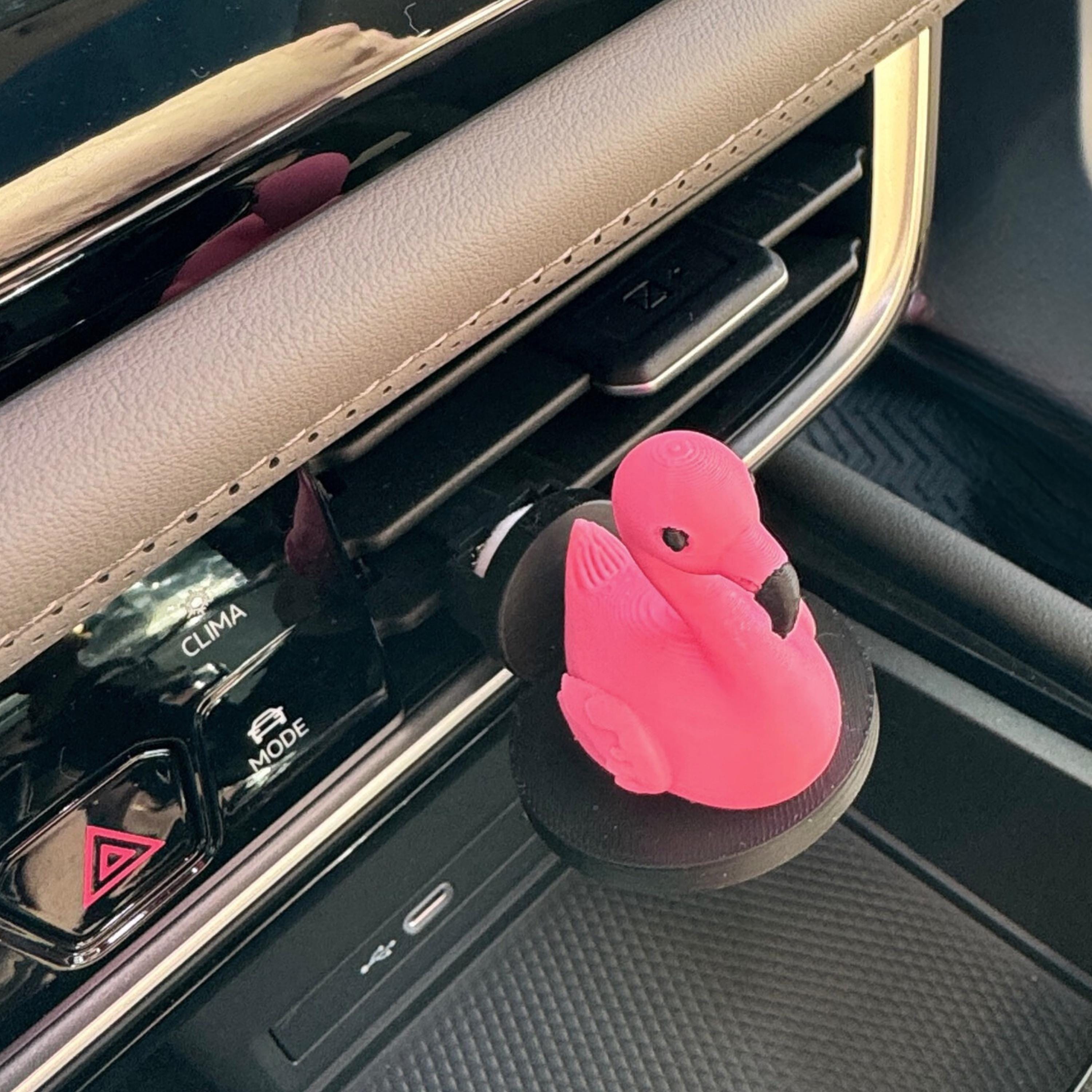Flamingo Vent Clip Air Freshener for Car and Home AC Diffuser Essential Oil Vent Clip Cute Pink Flamingo Car Charm & Portable AC Decor