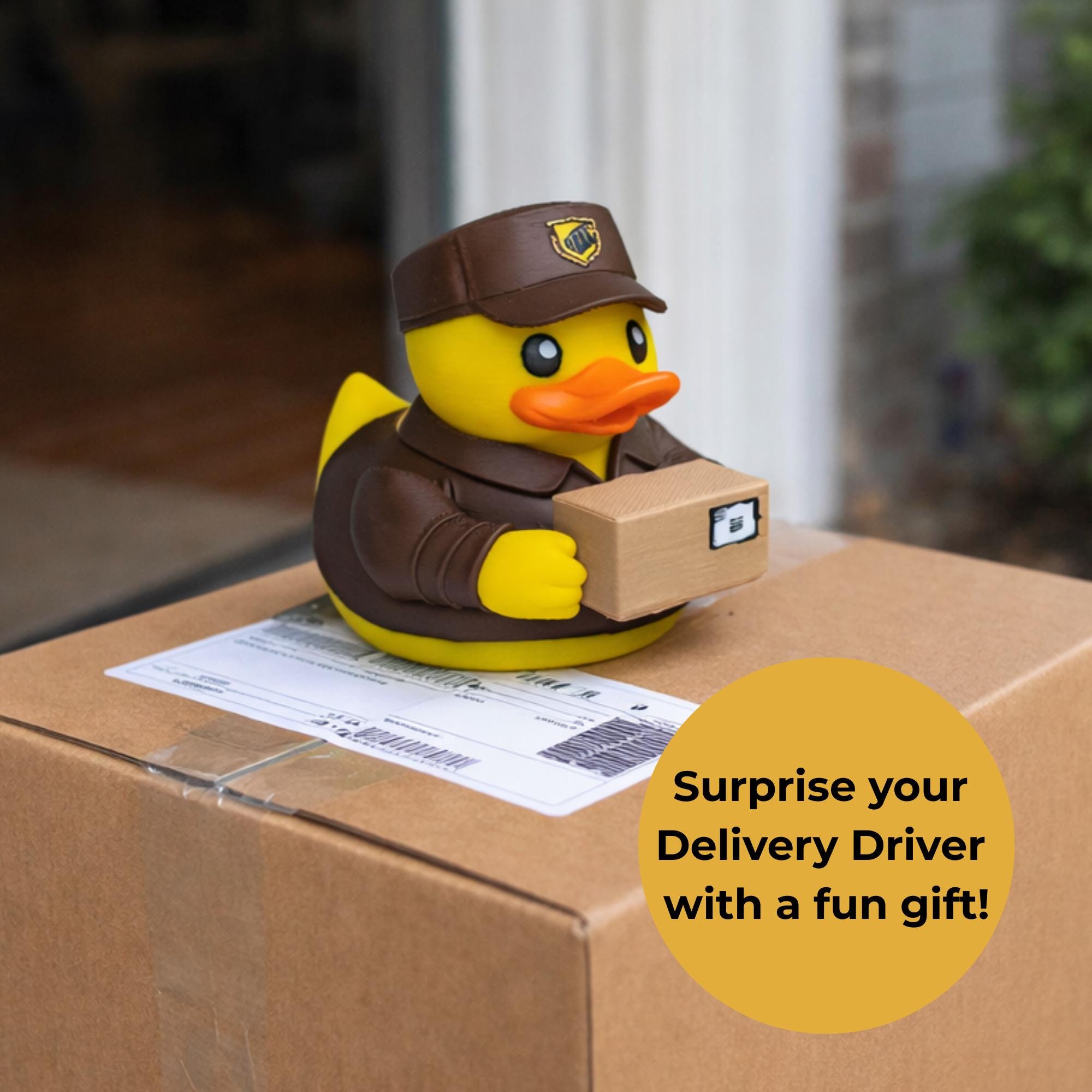 Delivery Driver Duck | 4x4 Ducking & Cruise Hide & Seek Gift, Dashboard Buddy & Funny Driver Gift