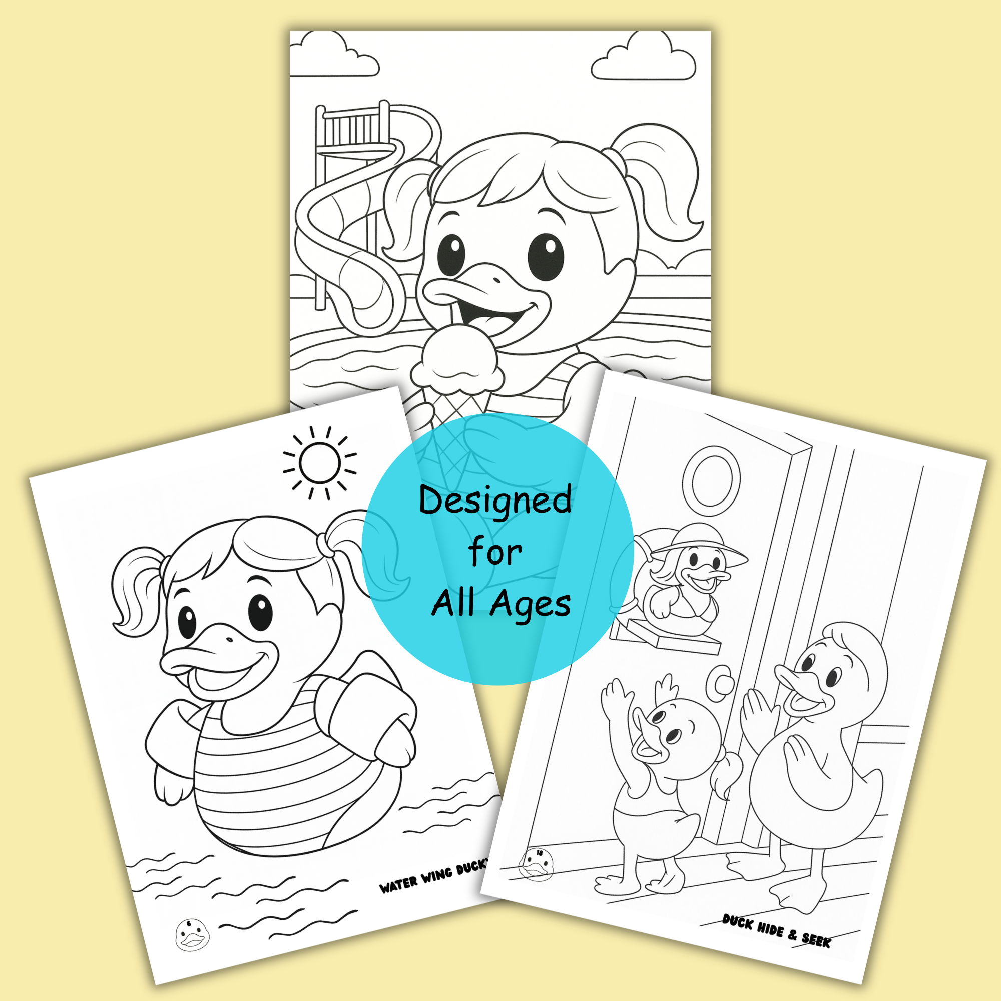 Cruise Duck Coloring Book | Printable Kids Activity, Family Fun & Vacation Memory Keepsake