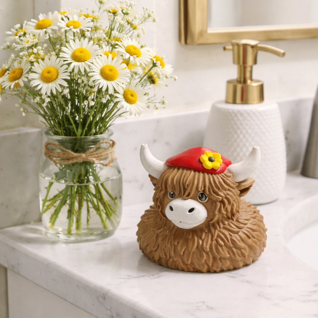 Highland Cow Duck - Dashboard Decoration Rustic Style Western Decor Cruise Duck