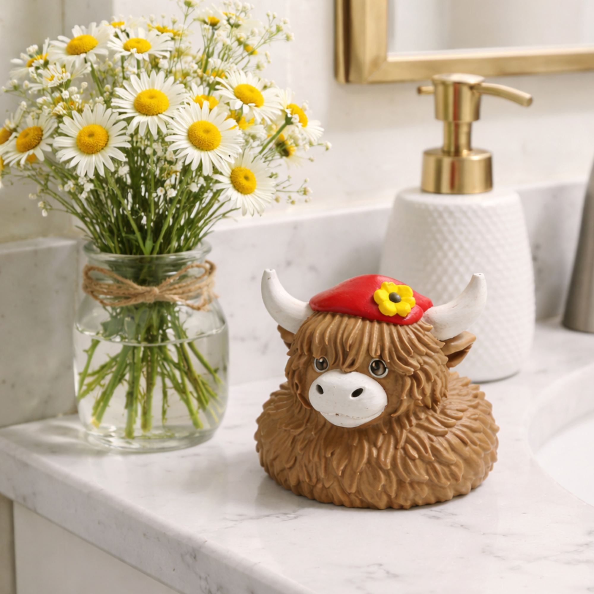 Highland Cow Duck - Dashboard Decoration Rustic Style Western Decor Cruise Duck