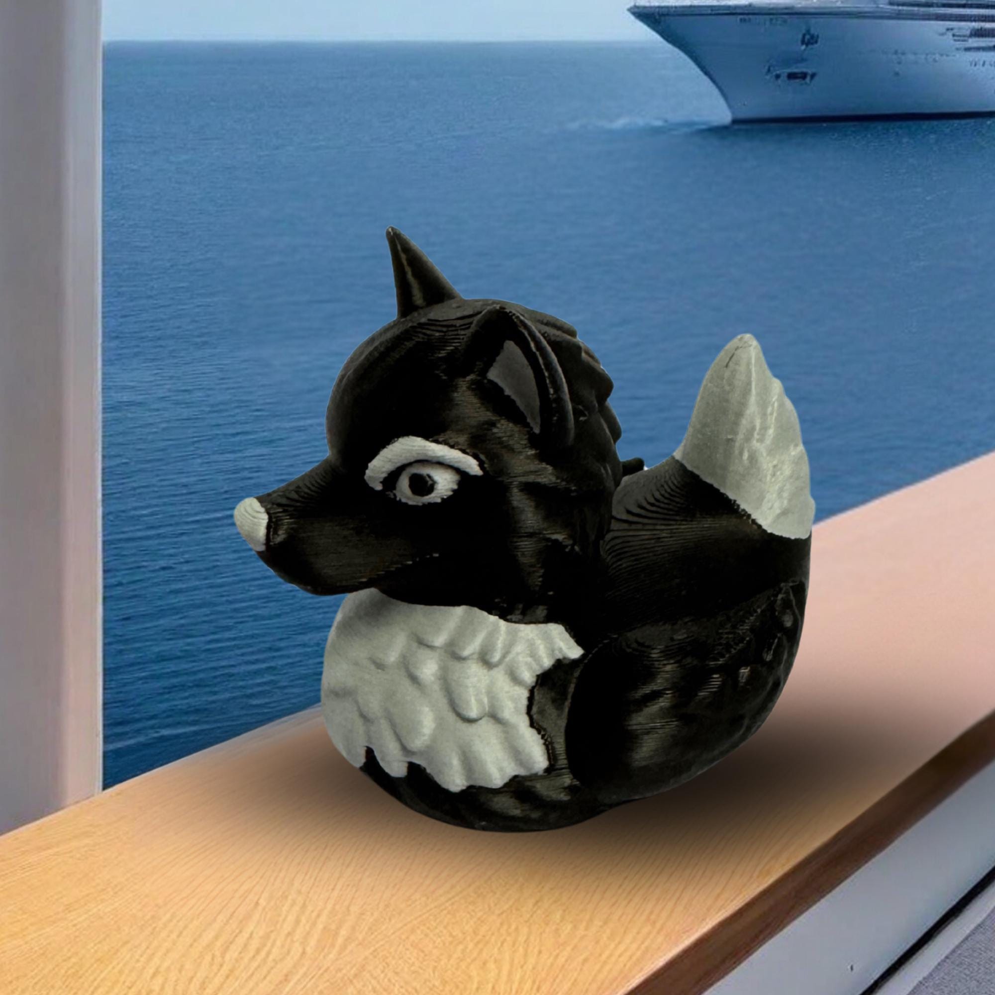 Black Wolf Duck Cruise Souvenir Hide Seek Treasure Hunt Vacation Gift Travel Adventure Keepsake Collectible Item 4x4 Dash Decoration