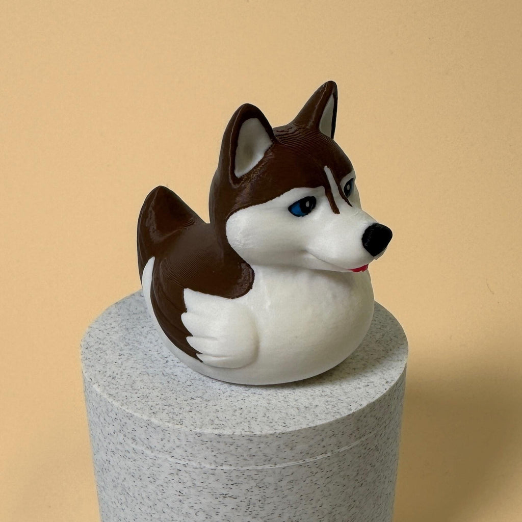 Husky Dashboard Duck Vehicle Decoration Car Accessory Dog Themed Collection Cruise Ship Hide Seek Surprise Gift Stocking Stuffer Desk Cocoa