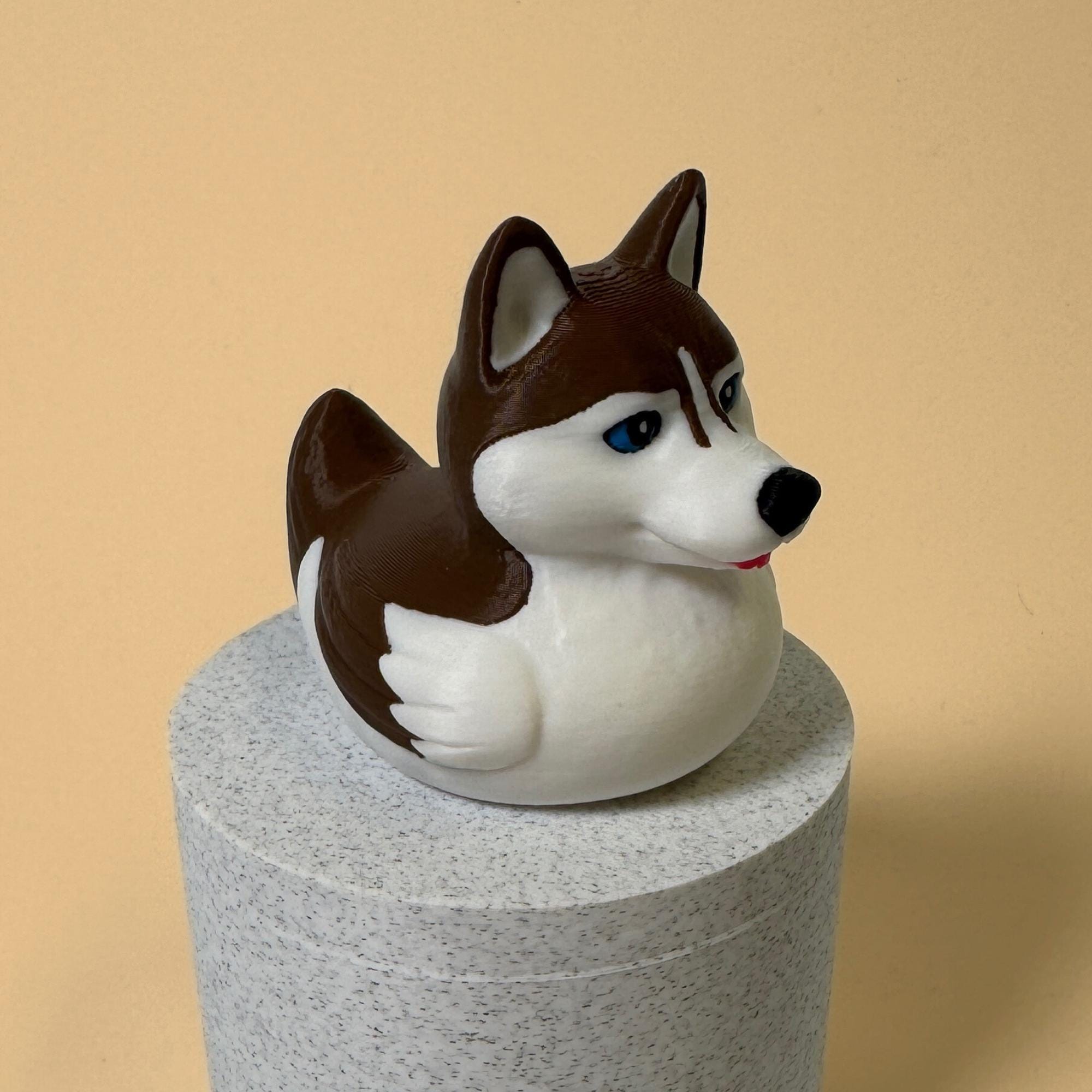 Husky Dashboard Duck Vehicle Decoration Car Accessory Dog Themed Collection Cruise Ship Hide Seek Surprise Gift Stocking Stuffer Desk Cocoa