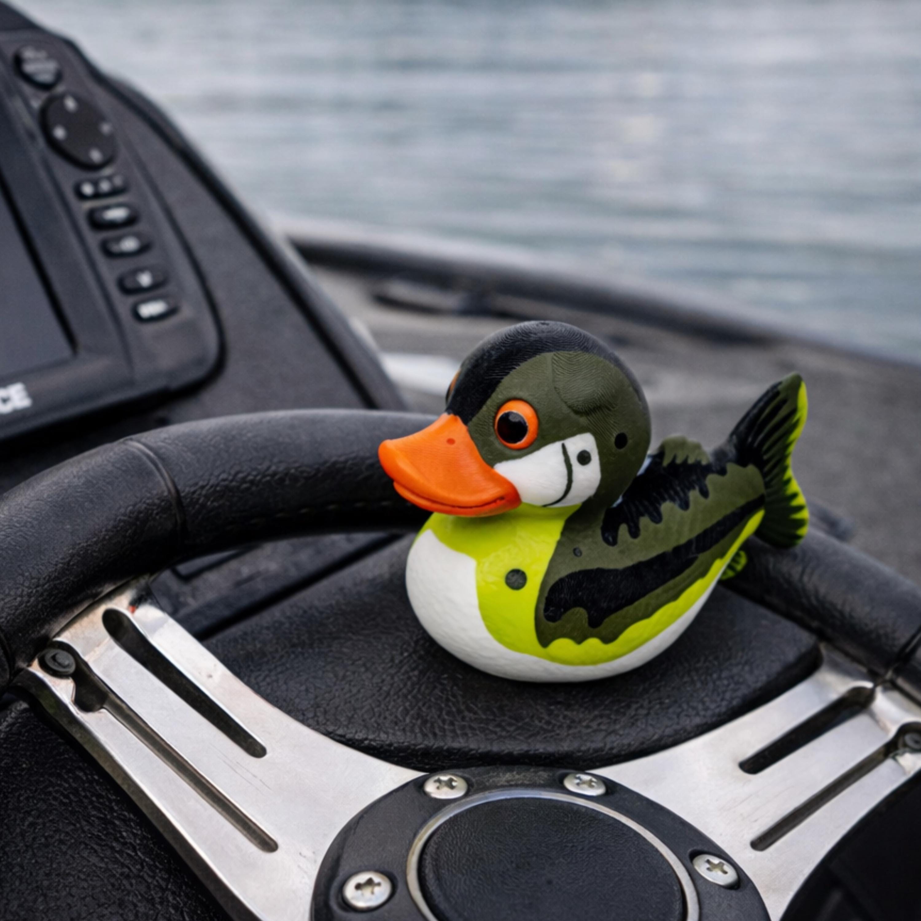 Bass Duck | Largemouth Bass Fisherman Gift, Boat Dashboard & Cabin Decor