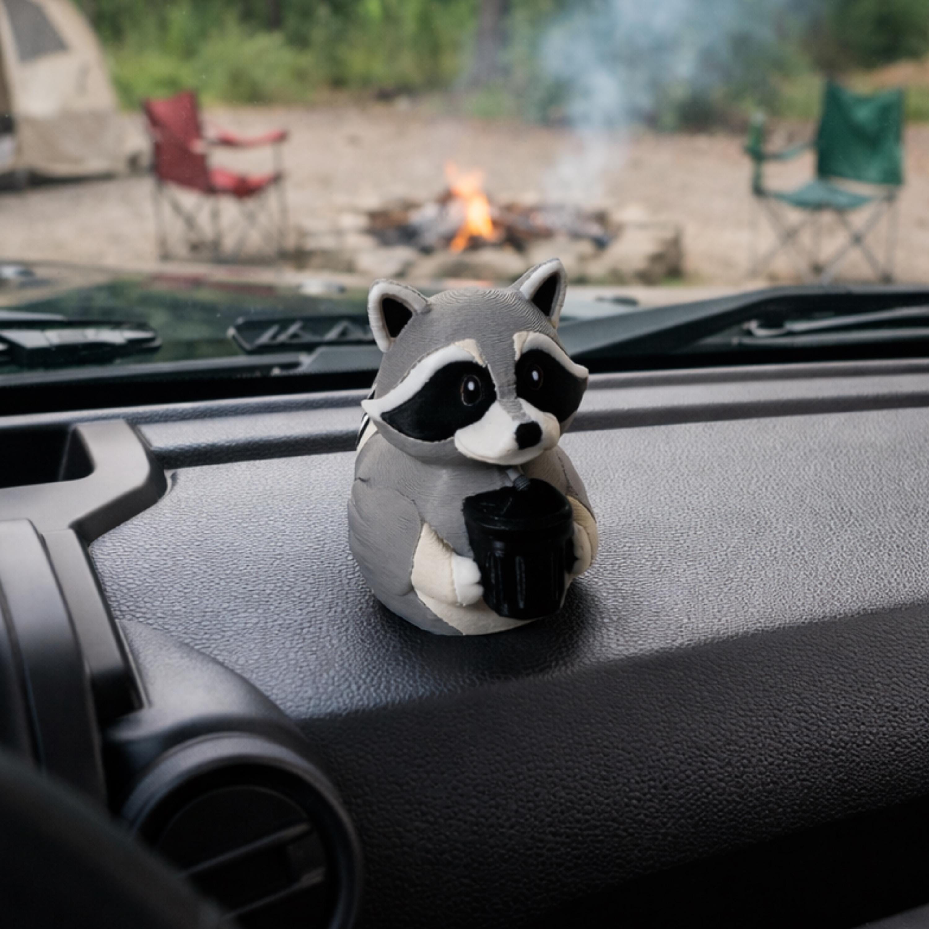 Raccoon Duck - 4x4 Ducking Gift Dashboard Decoration Cruise Hide Seek Trash Bandit Funny Collectible