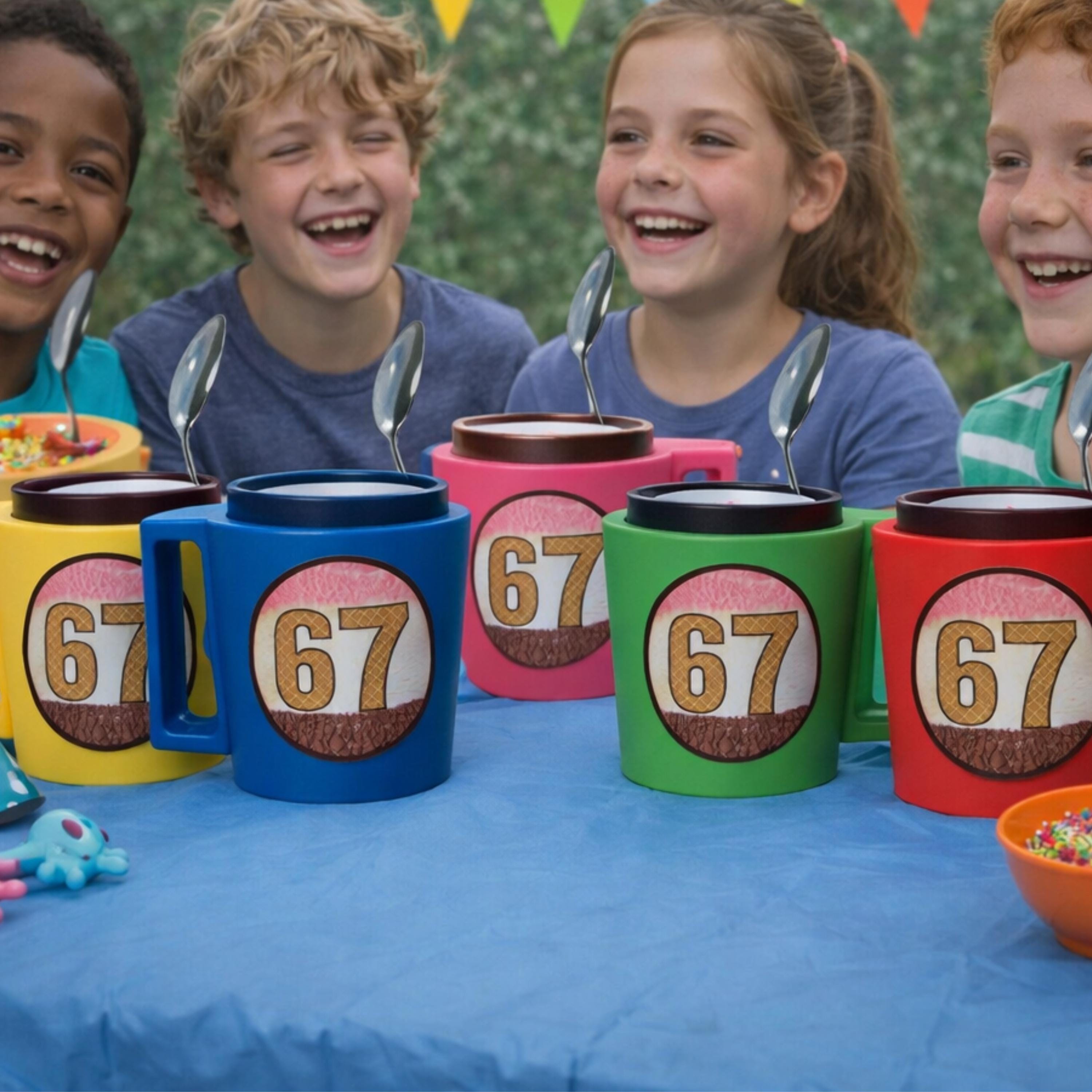 Kids Ice Cream Pint Holder | Fun Grip Handle, Spoon Slot & Sticker Options