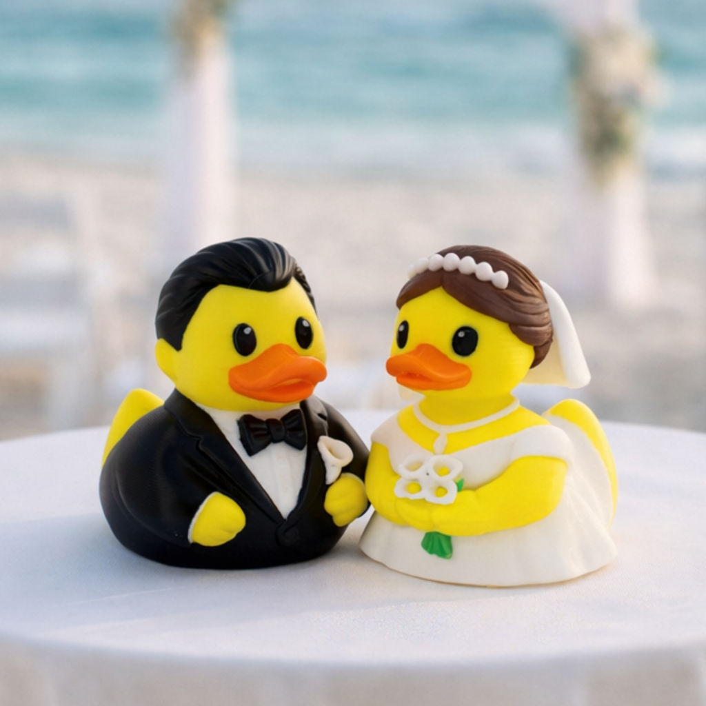 Wedding Duck - Cruise Hide Seek Game Honeymoon Gift Bride Groom Beach Cake Topper Bridal Shower