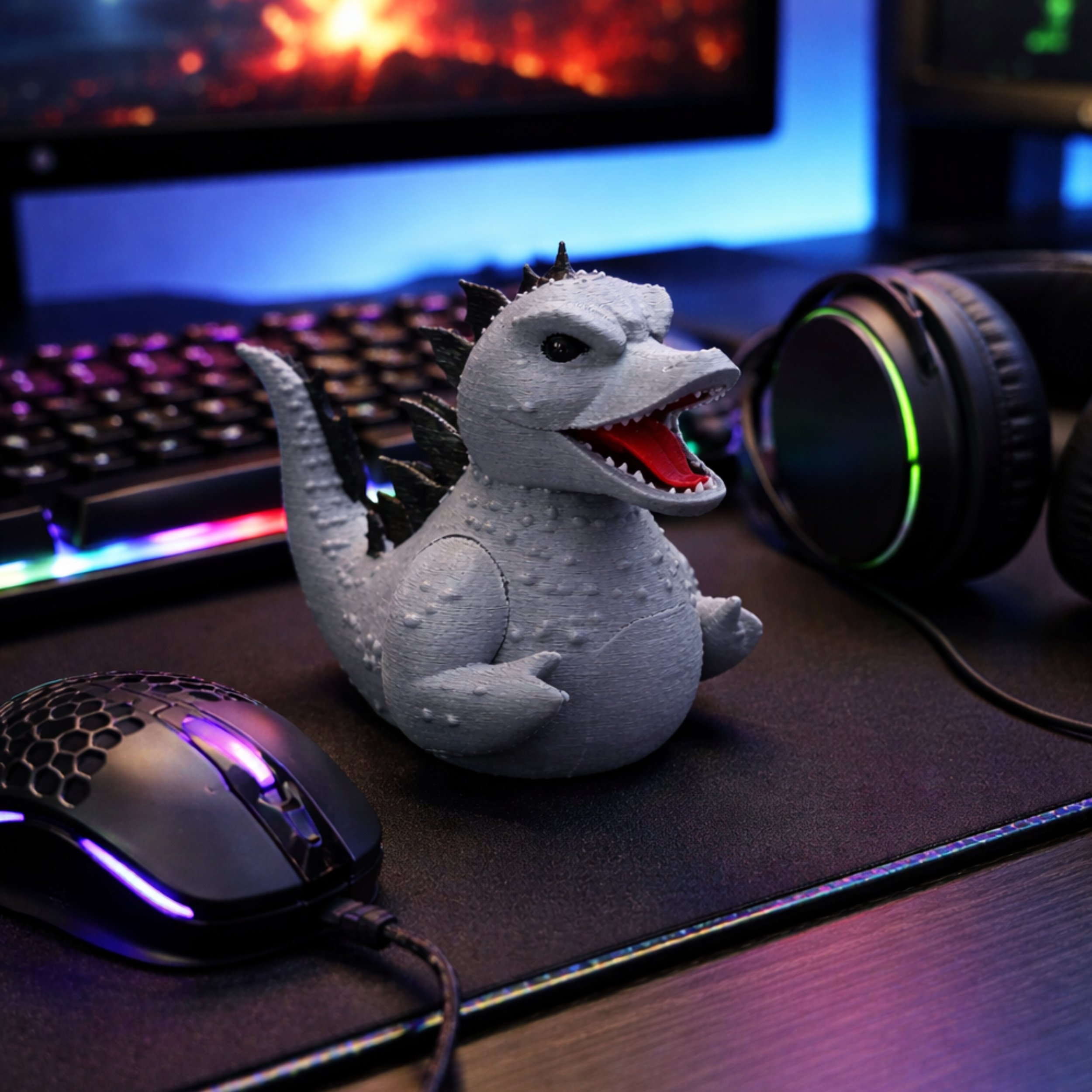 Godzilla Dashboard Duck — 4x4 Kaiju Collectible & Sensory Fidget Toy
