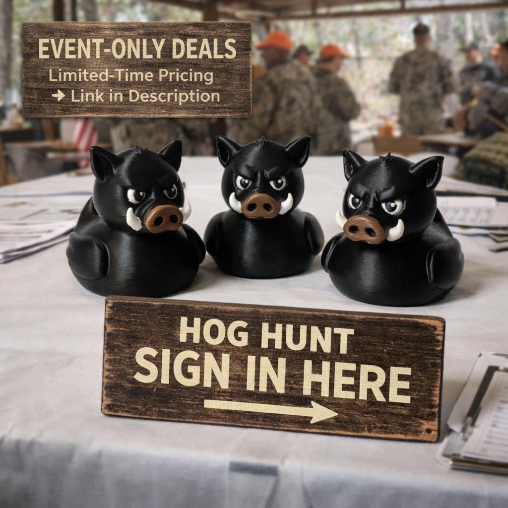 Wild Boar Duck - Hunting Gift & 4x4 Ducking Dashboard Decoration Cabin Decor Rustic Figurine Offroad Accessory