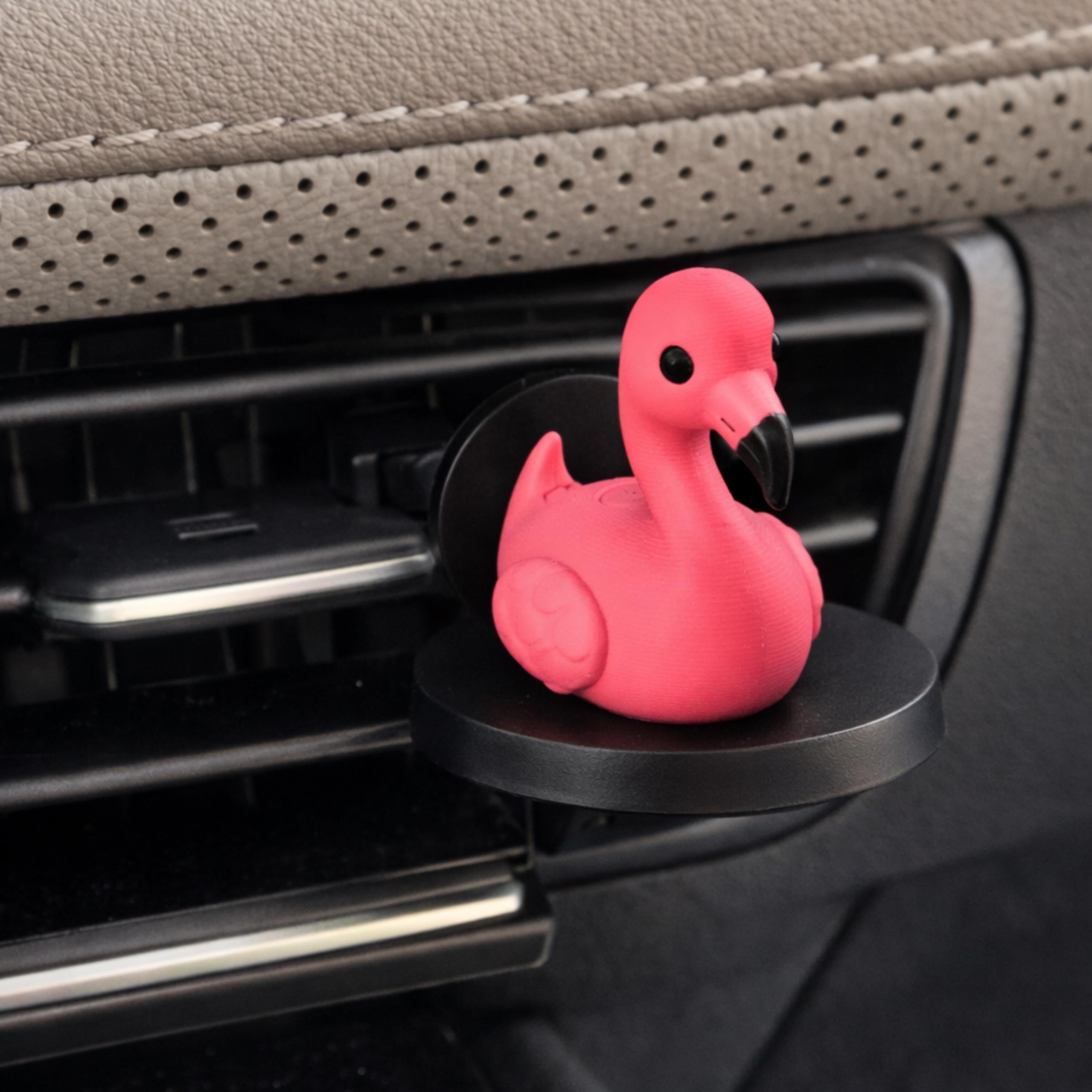 Flamingo Vent Clip Air Freshener for Car and Home AC Diffuser Essential Oil Vent Clip Cute Pink Flamingo Car Charm & Portable AC Decor