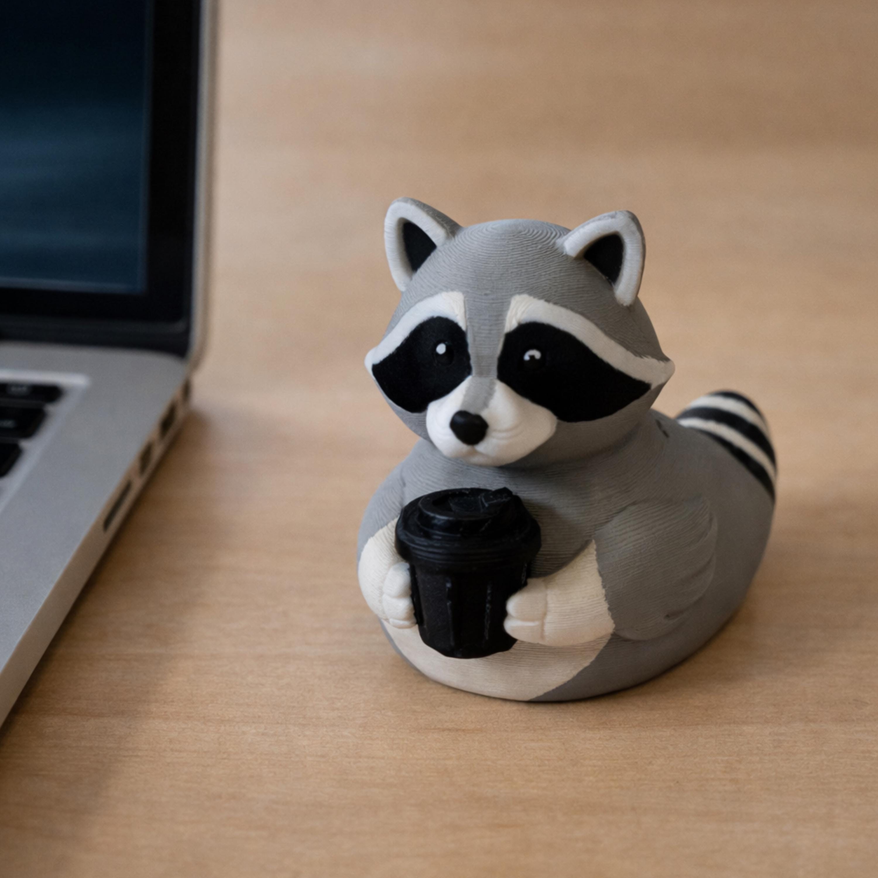 Raccoon Duck - 4x4 Ducking Gift Dashboard Decoration Cruise Hide Seek Trash Bandit Funny Collectible