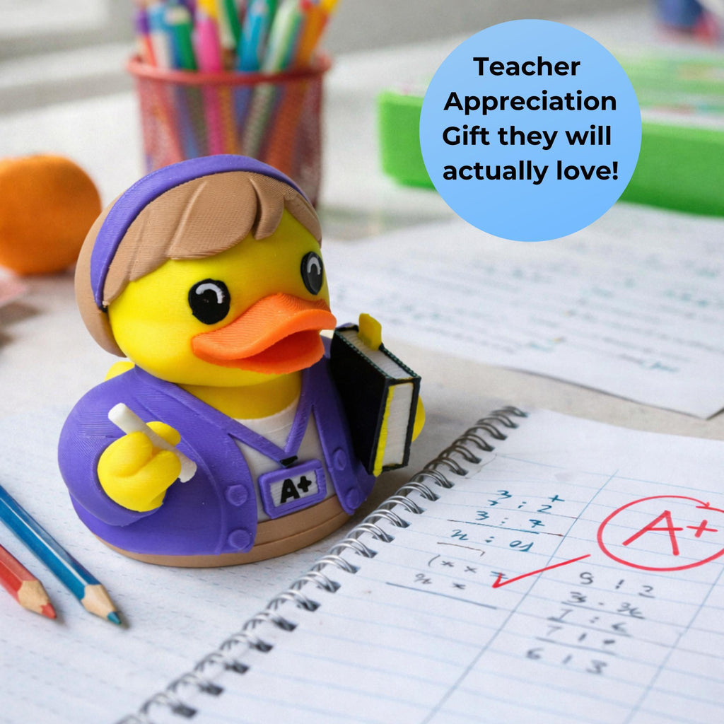 Teacher Duck Dashboard Duck Decoration Desk Accessory Truck Vehicle Dashboard Ornament 3D Printed Duck Classroom Decor 4x4 Gift Teacher
