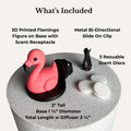 Flamingo Vent Clip Air Freshener for Car and Home AC Diffuser Essential Oil Vent Clip Cute Pink Flamingo Car Charm & Portable AC Decor