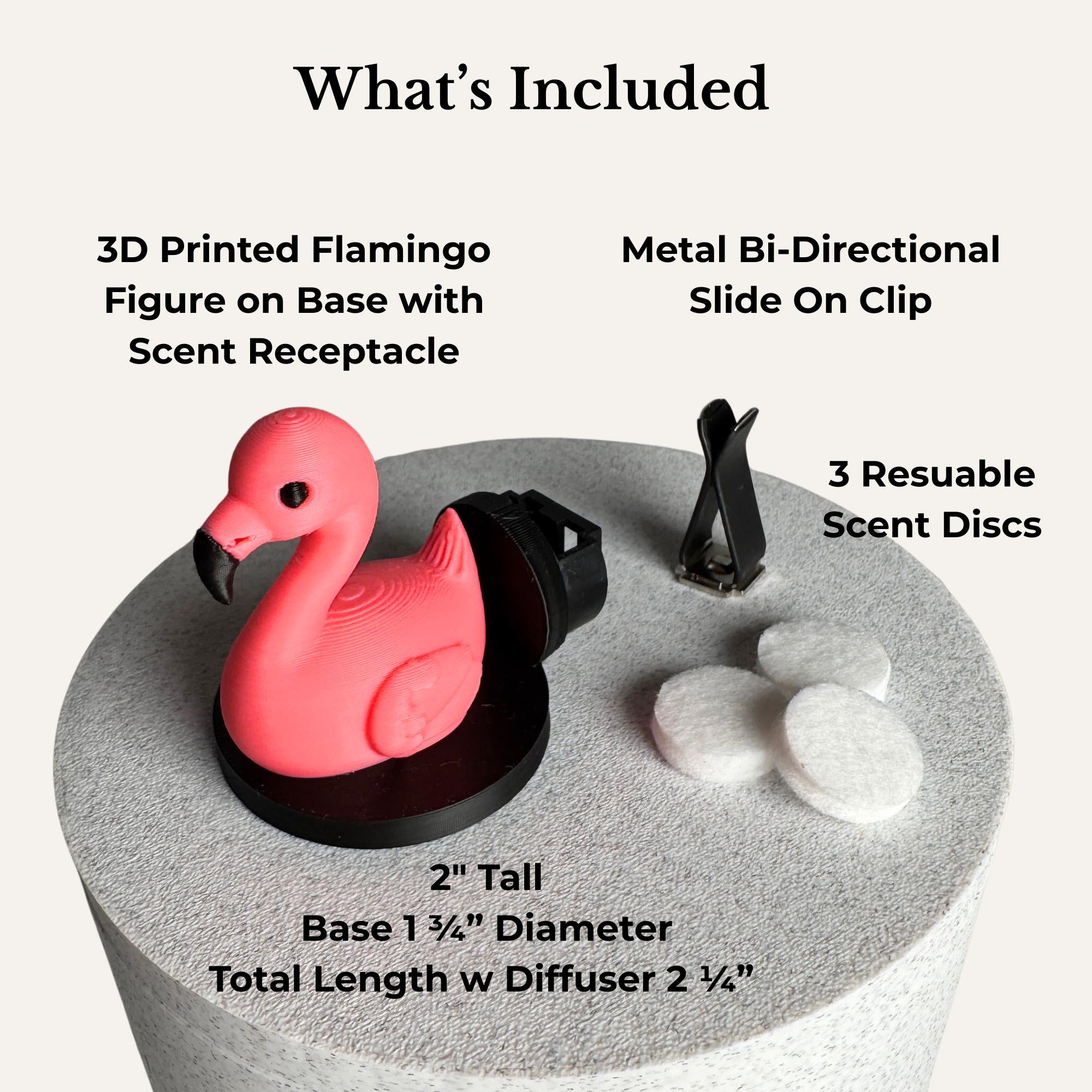 Flamingo Vent Clip Air Freshener for Car and Home AC Diffuser Essential Oil Vent Clip Cute Pink Flamingo Car Charm & Portable AC Decor