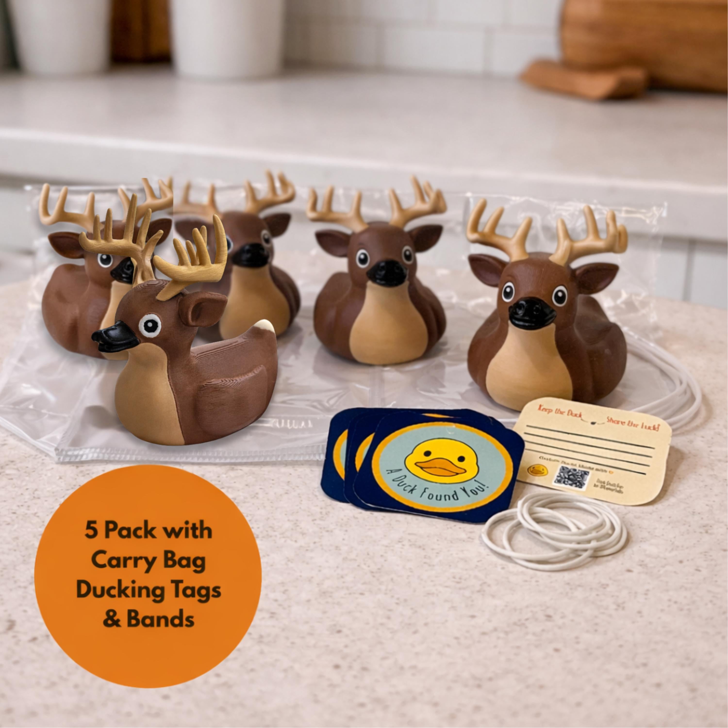 Whitetail Deer Duck - 4x4 Ducking Gift Hunting Cabin Decor Dashboard Decoration Hunter Gift Buck Antler