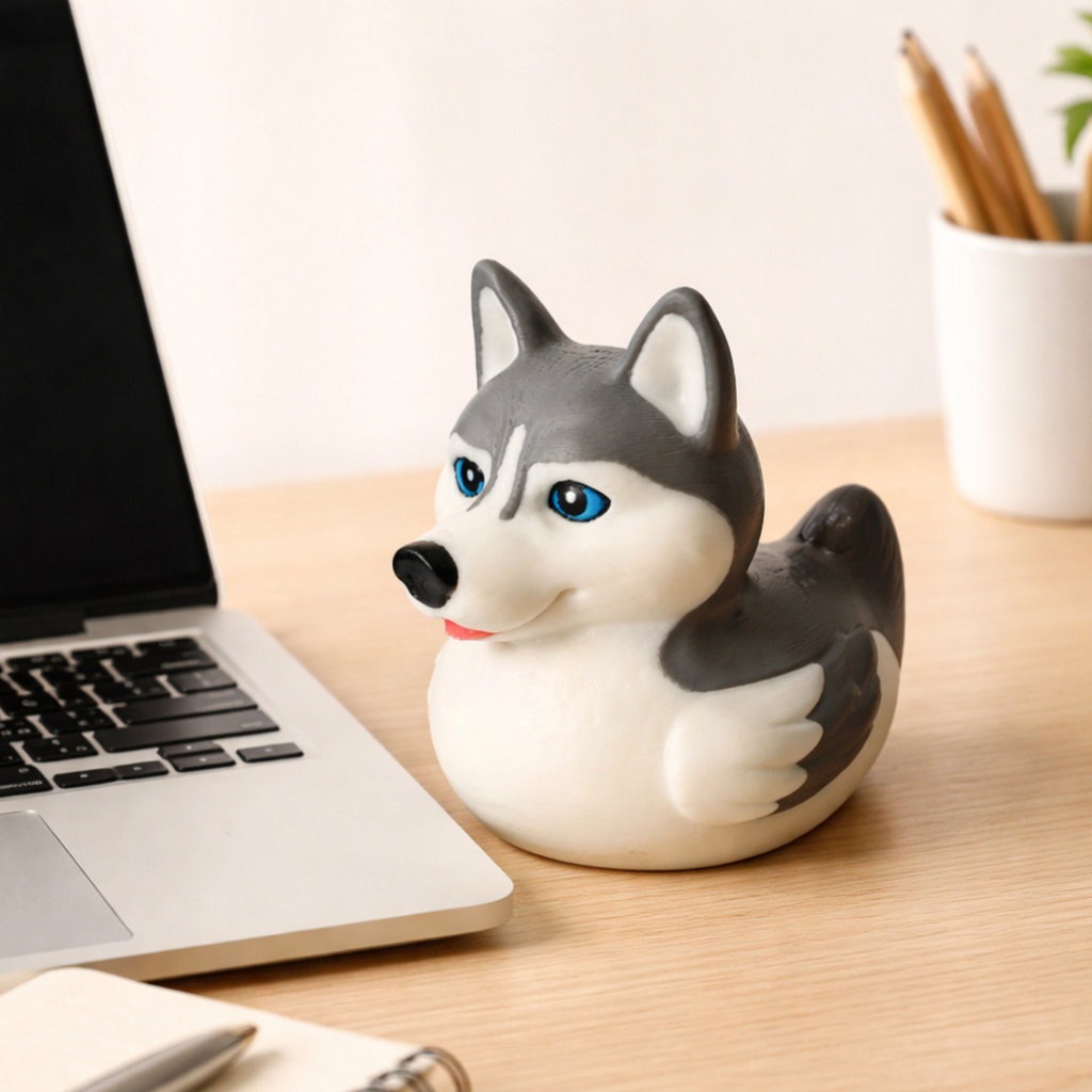 Husky Dashboard Duck Vehicle Decoration 4x4 Accessory Dog Themed Adventure Gift Alaska Cruise Hide Seek Surprise Desk Decor Gift for Him
