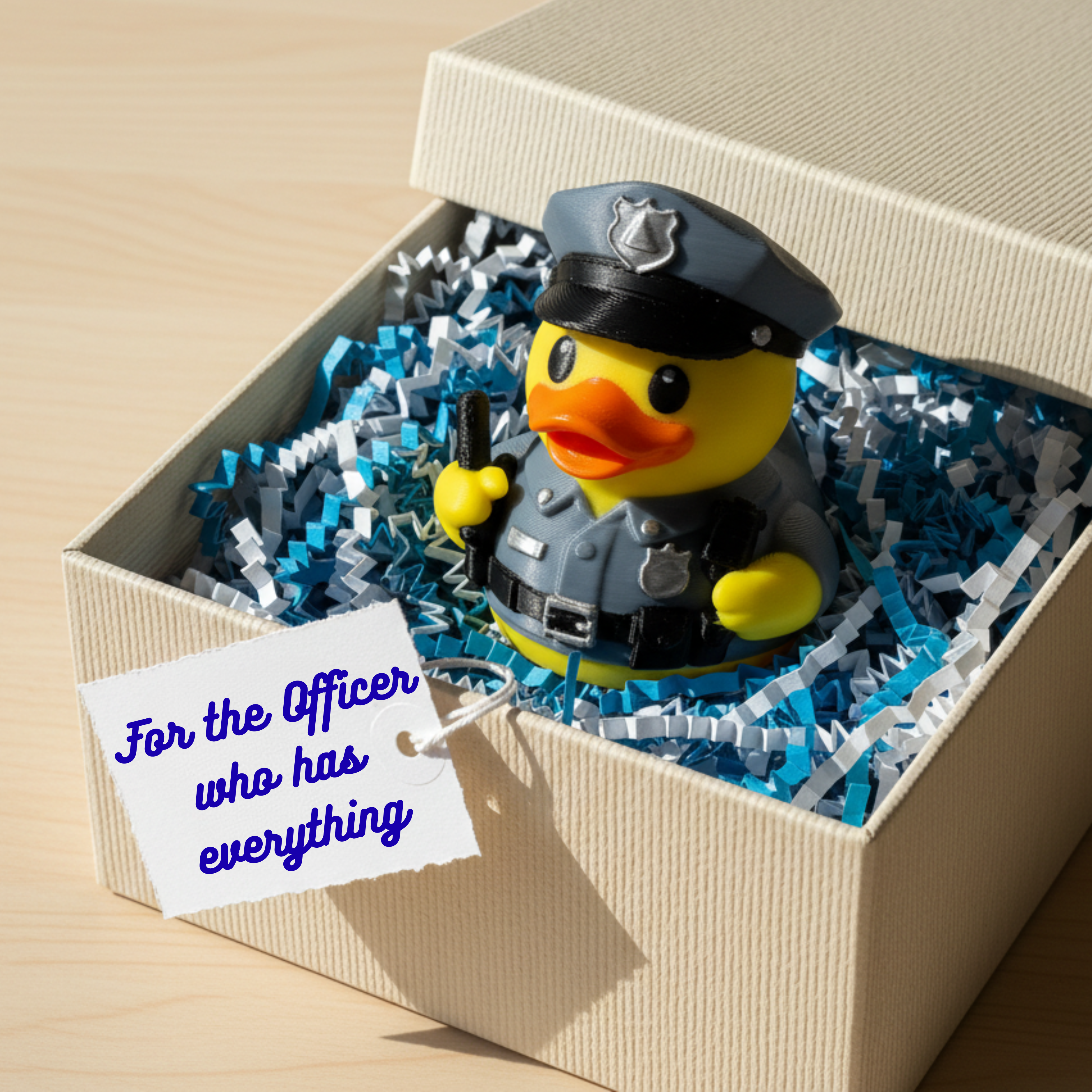 Police Officer Duck Vehicle Decoration Dashboard Accessory Car Interior Ornament Patrol Buddy Miniature Collectible Toy Law Enforcement Gift Authentic Uniform Details Cute Novelty Item Daily Commute Companion Desk Display Academy Graduation