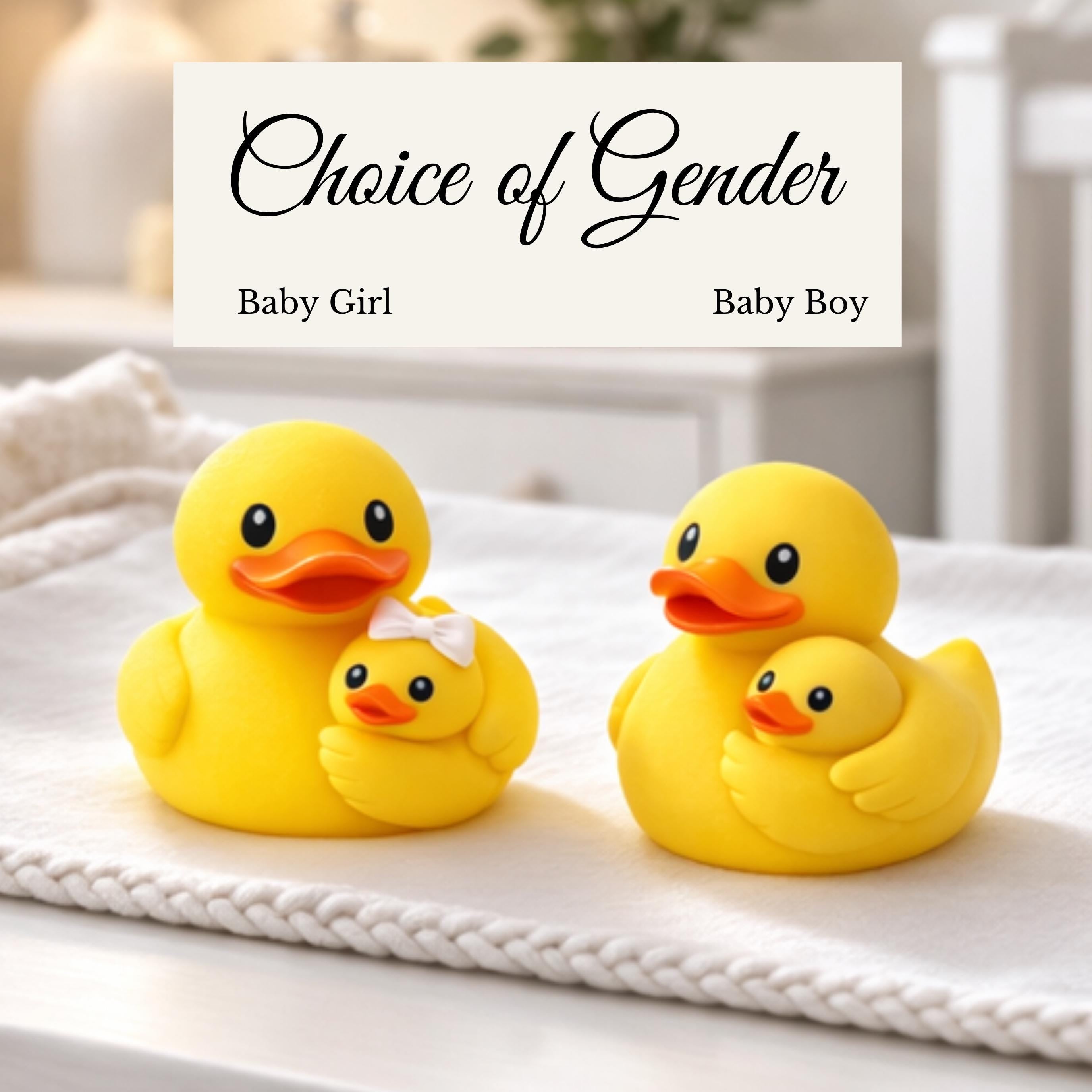 Duck Baby Shower Decoration Set | 1 Mama Duck Cake Topper + 10 Mini Duckling Favors & Digital Templates