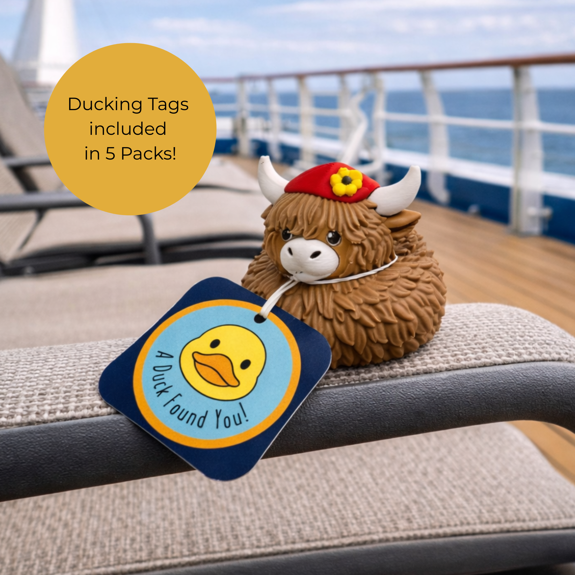 Highland Cow Duck - Dashboard Decoration Rustic Style Western Decor Cruise Duck
