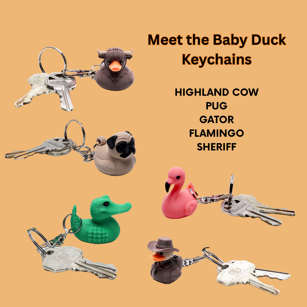Alligator Duck Keychain Bag Charm Zipper Pull Animal Accessory Ducking Gift Idea Gator Fan University Football Team Decoration Cruise Fun