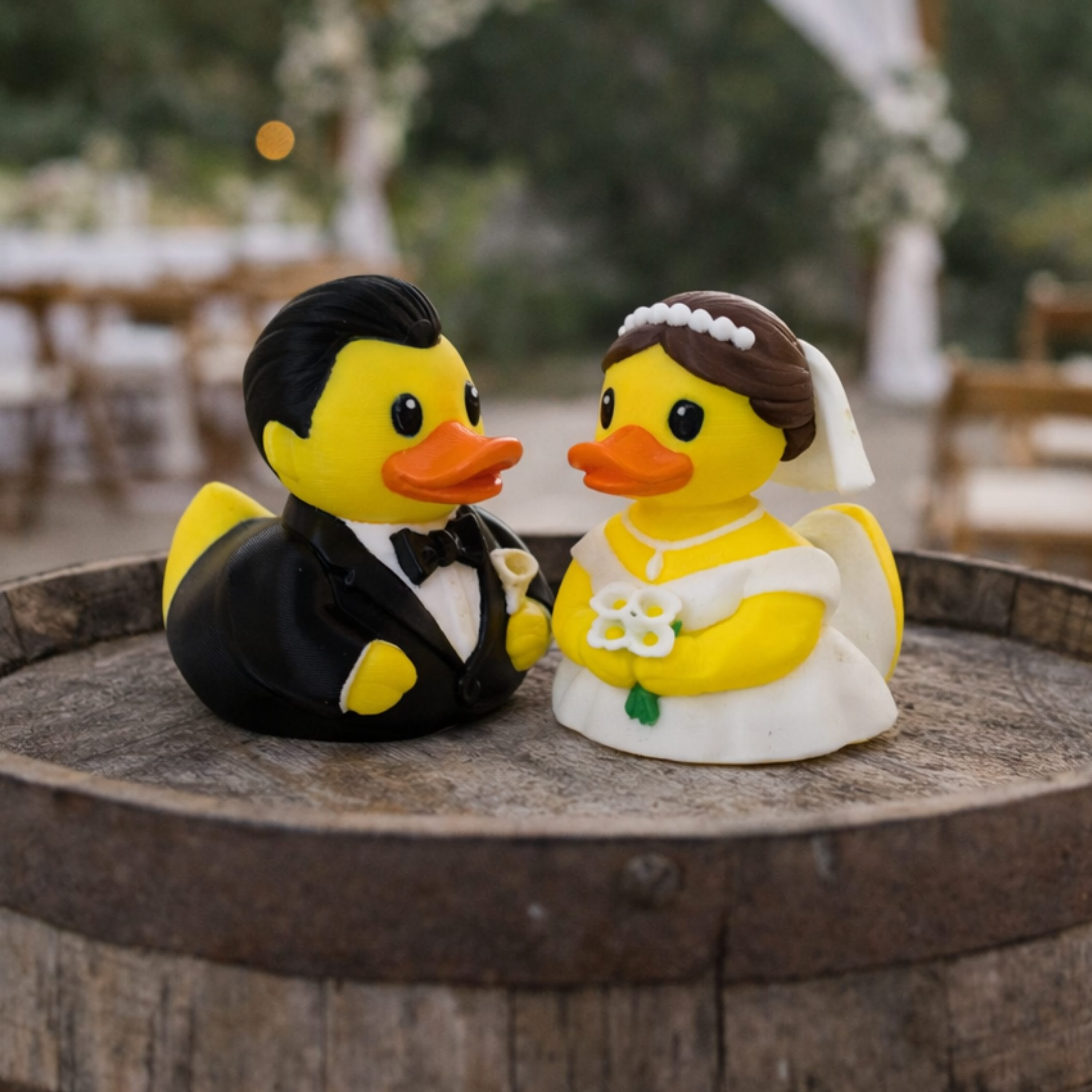 Wedding Duck - Cruise Hide Seek Game Honeymoon Gift Bride Groom Beach Cake Topper Bridal Shower
