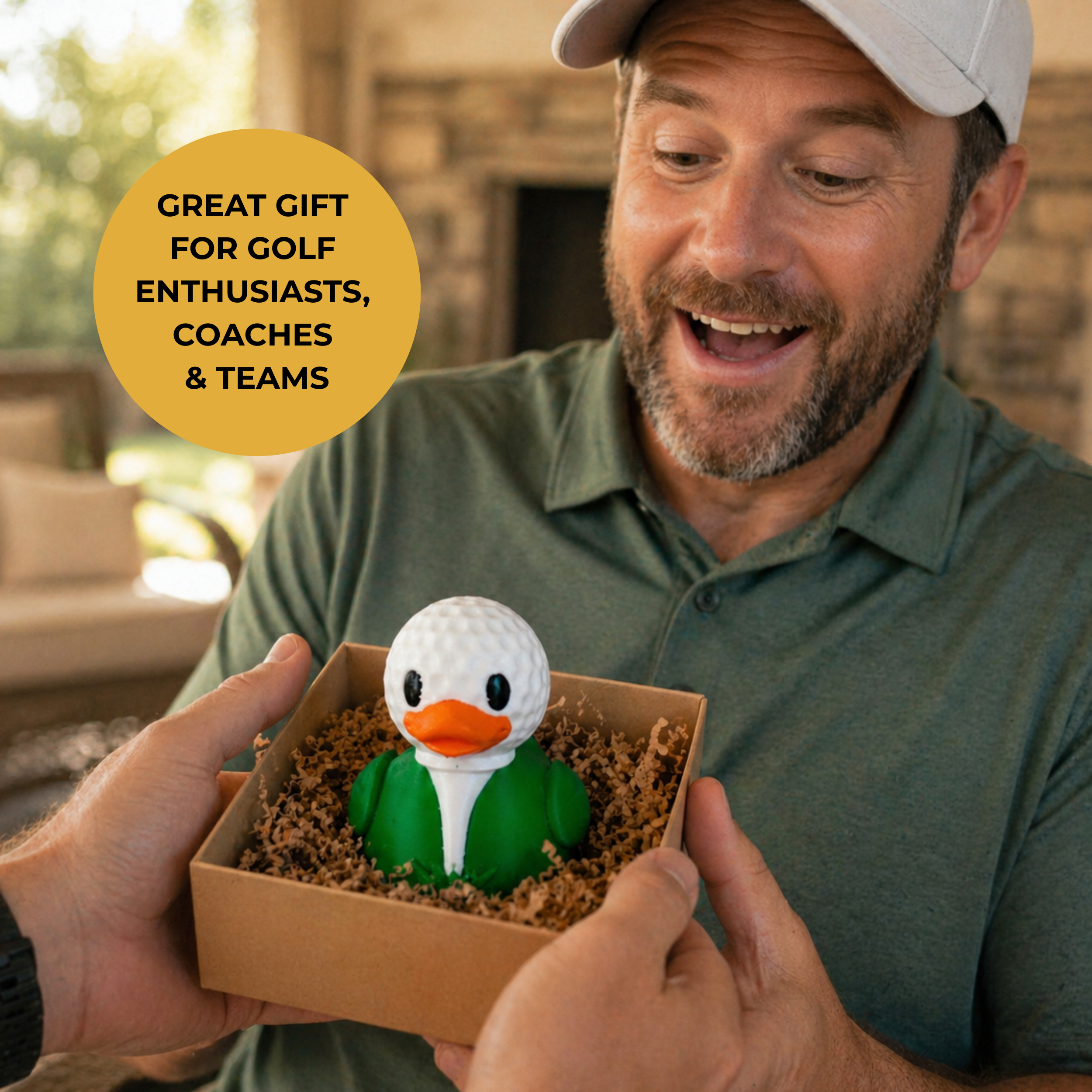 Dashboard Duck Golf Ball Texture Funny Car Accessory Vehicle Interior Ornament Golf Theme Decoration Automobile Dashboard Companion Novelty Gift For Golfer Car Interior Accent Windshield Display Golf Enthusiast Present Birthday Gift Coach