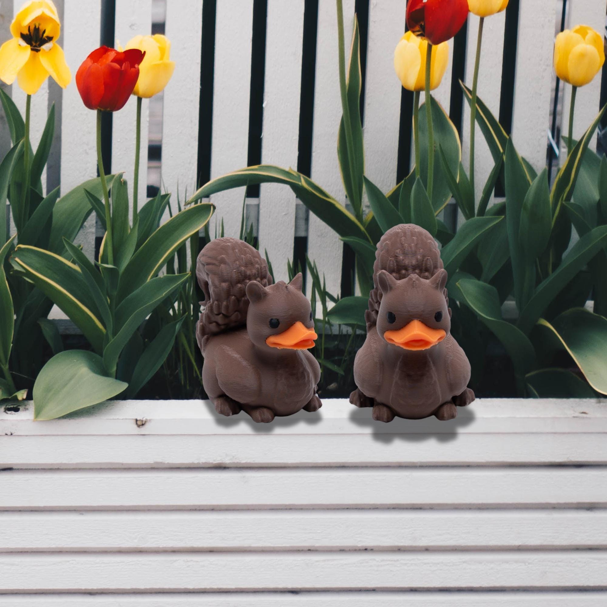 Squirrel Duck - 4x4 Ducking Gift Dashboard Decoration Woodland Animal Nature Theme Cabin Decor Trail Rider