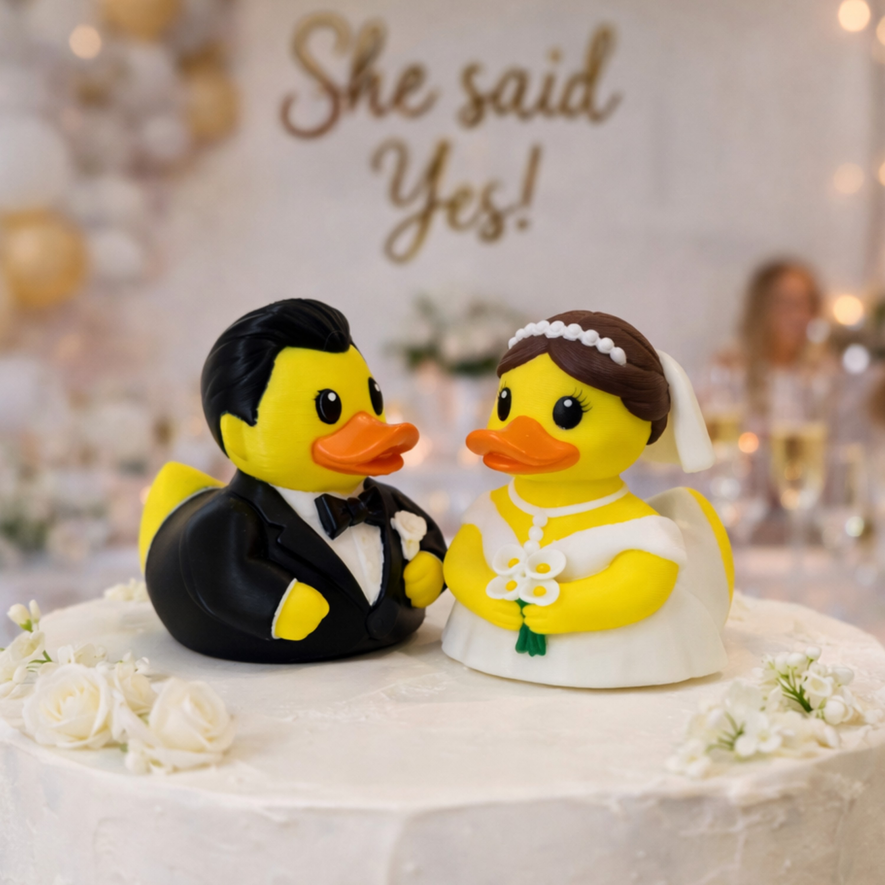 Wedding Duck - Cruise Hide Seek Game Honeymoon Gift Bride Groom Beach Cake Topper Bridal Shower