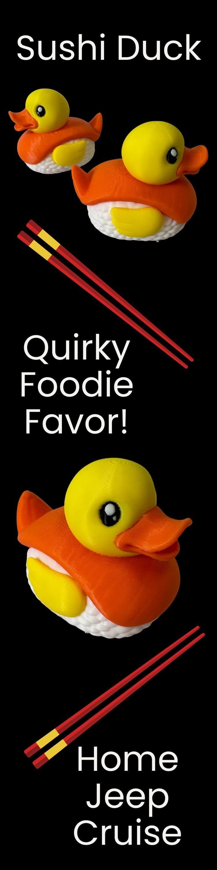 Sushi Duck | Funny Dashboard Decoration, 4x4 Ducking Gift, Cruise Hide & Seek & Birthday Party Favor