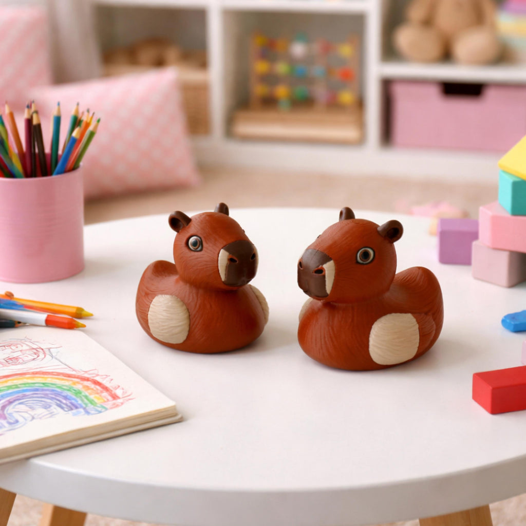 Capybara Duck 3D Printed 4x4 Dashboard Ducking Cruise Hide and Seek Cute Kids Toy Gift Wildlife Nature Lover  Capybara Fans Desk Decor