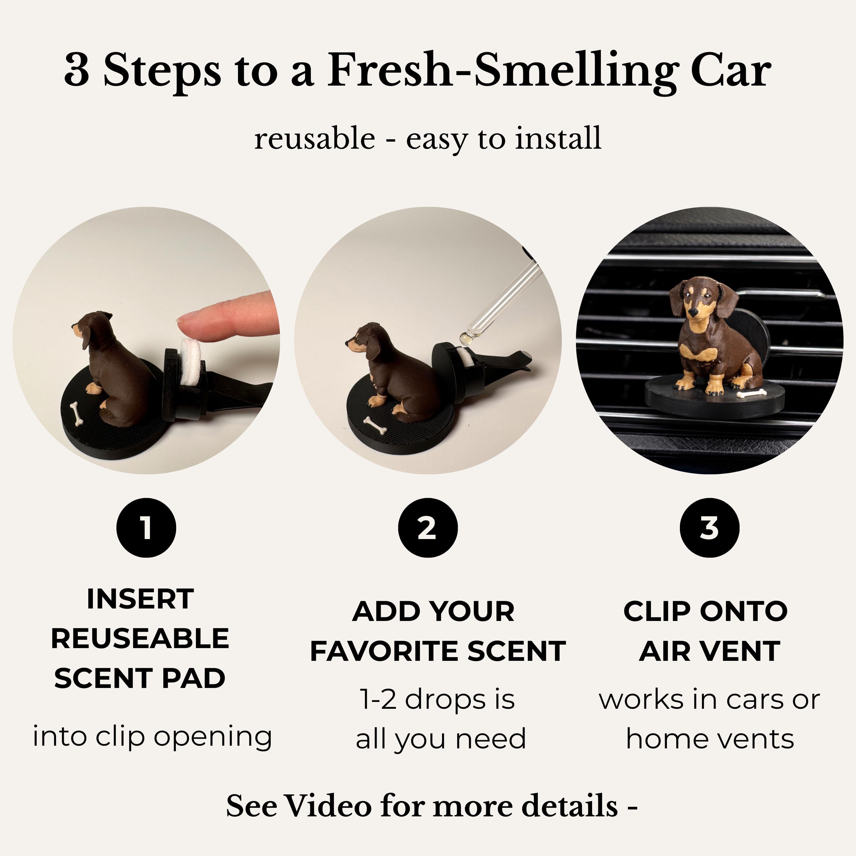Dachshund Vent Clip Air Freshener for Car & Home
