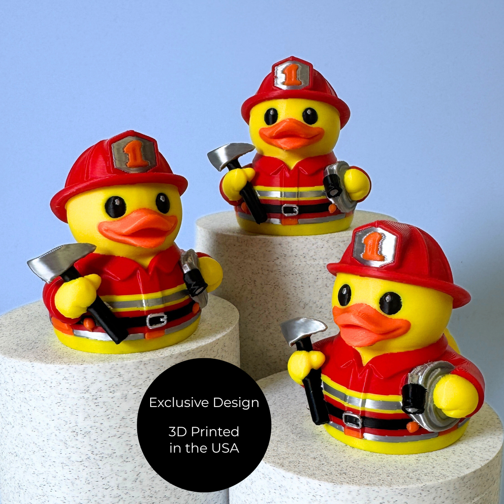 Firefighter Duck Figure Dashboard Ducking Decoration Car Accessory Toy Fireman Desk Ornament Collectible Firefighter Gift Party Favor