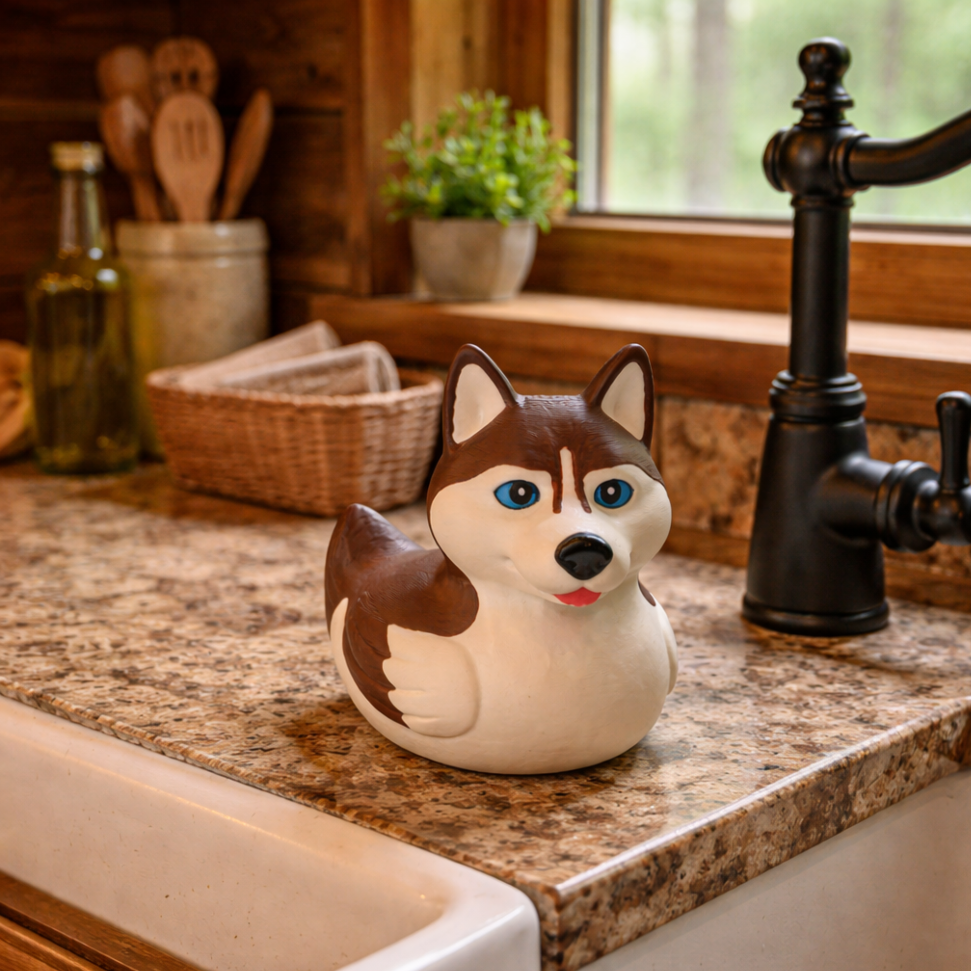 Husky Dashboard Duck Vehicle Decoration 4x4 Accessory Dog Themed Adventure Gift Alaska Cruise Hide Seek Surprise Desk Decor Gift for Him