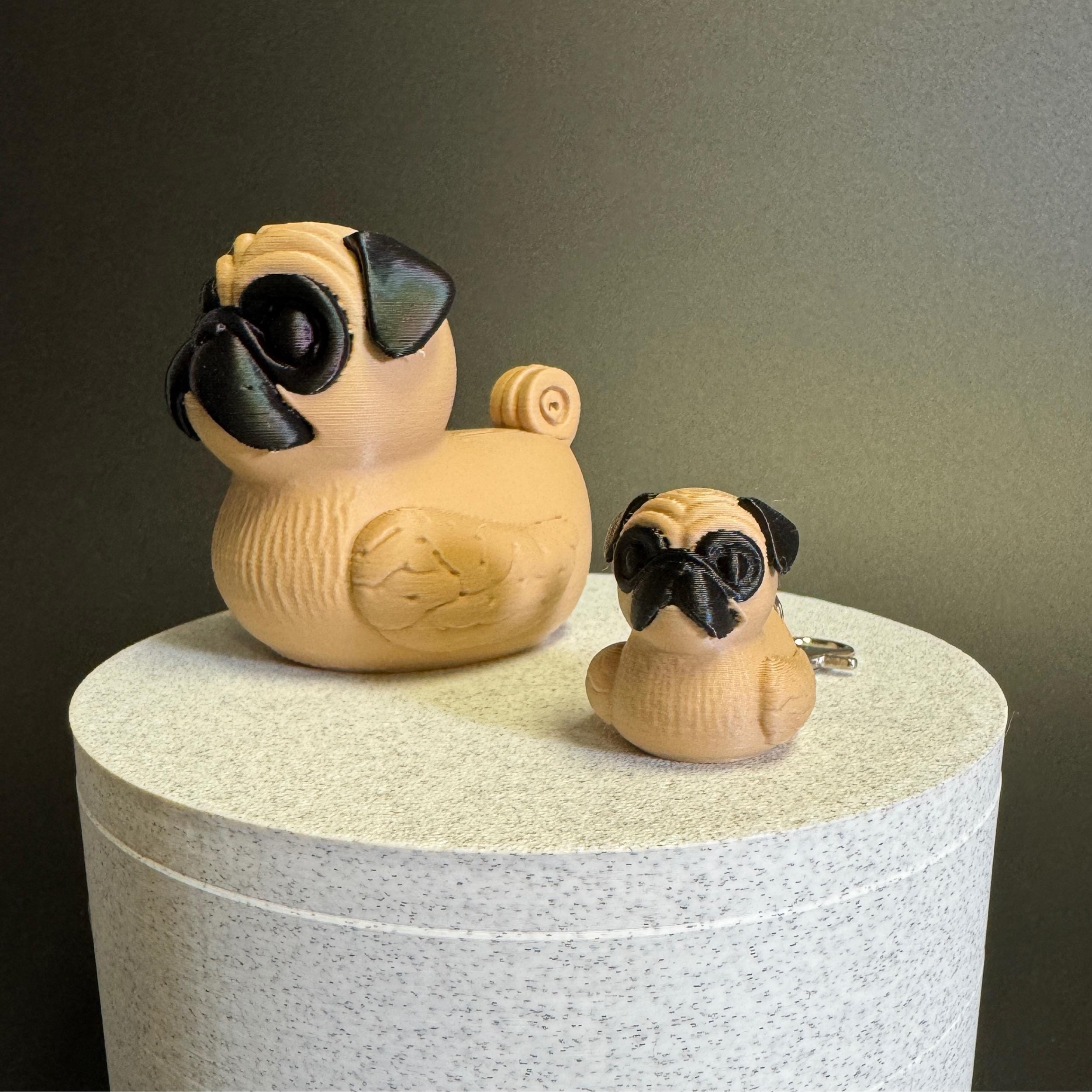 Pug Duck Ornament 4x4 Ducking Gift Idea Dashboard Decoration Collectible Dog Figurine Trail Surprise Toy Accessory Mirror Hanging Vehicle