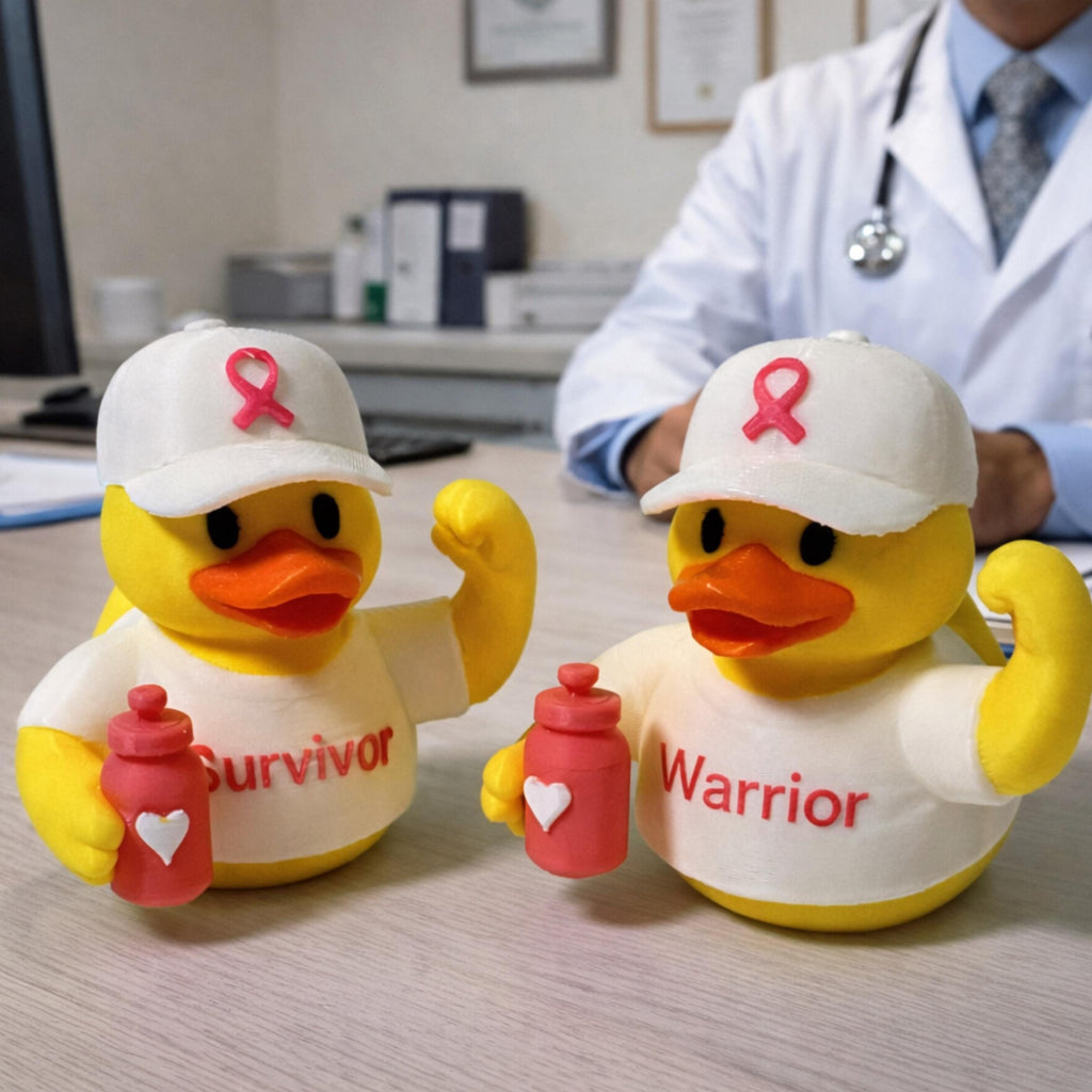 Breast Cancer Duck Dashboard Custom Thank You Accessory Thoughtful Gift Survivor Warrior Supporter Pink Ribbon Awareness Patient Keepsake
