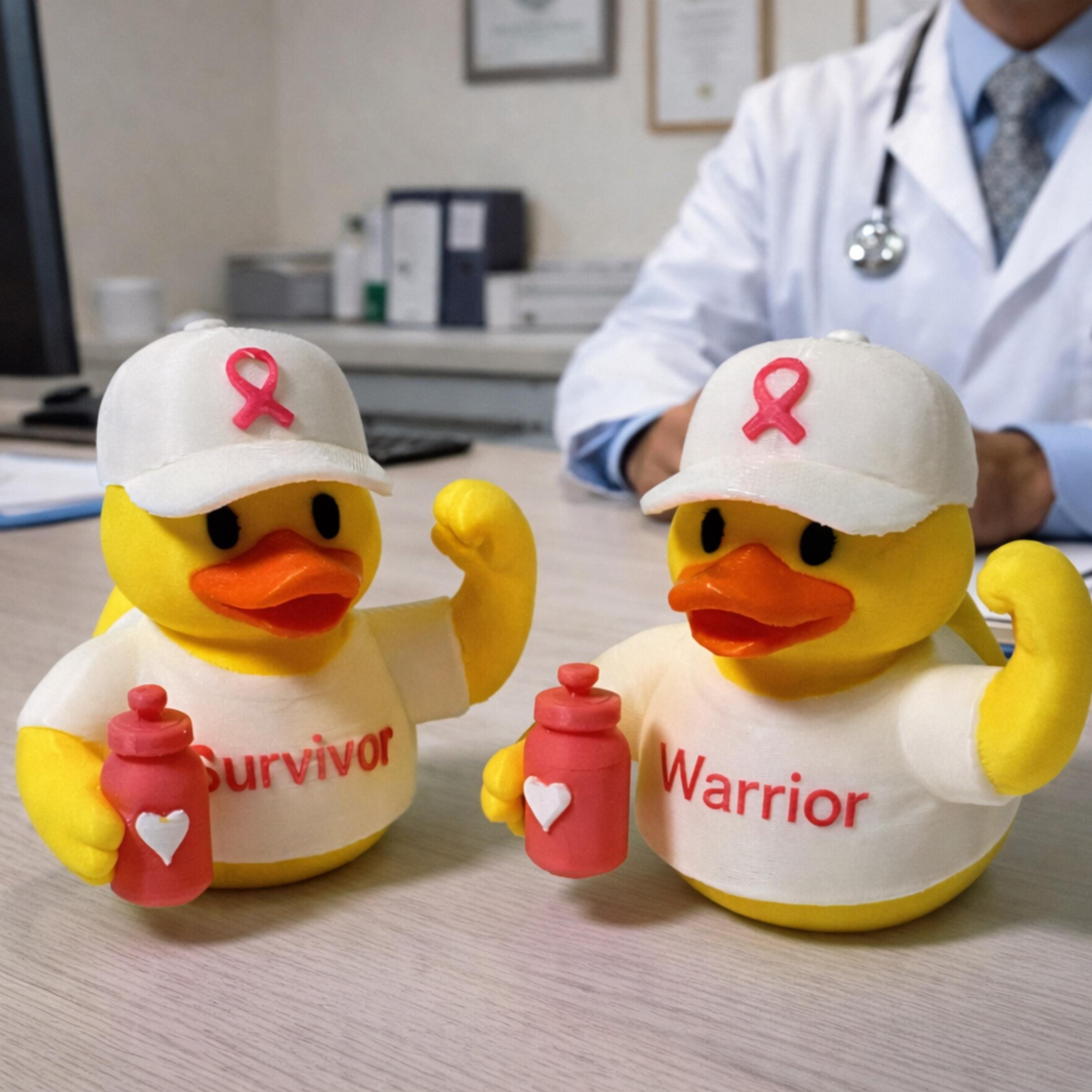 Breast Cancer Duck Dashboard Custom Thank You Accessory Thoughtful Gift Survivor Warrior Supporter Pink Ribbon Awareness Patient Keepsake