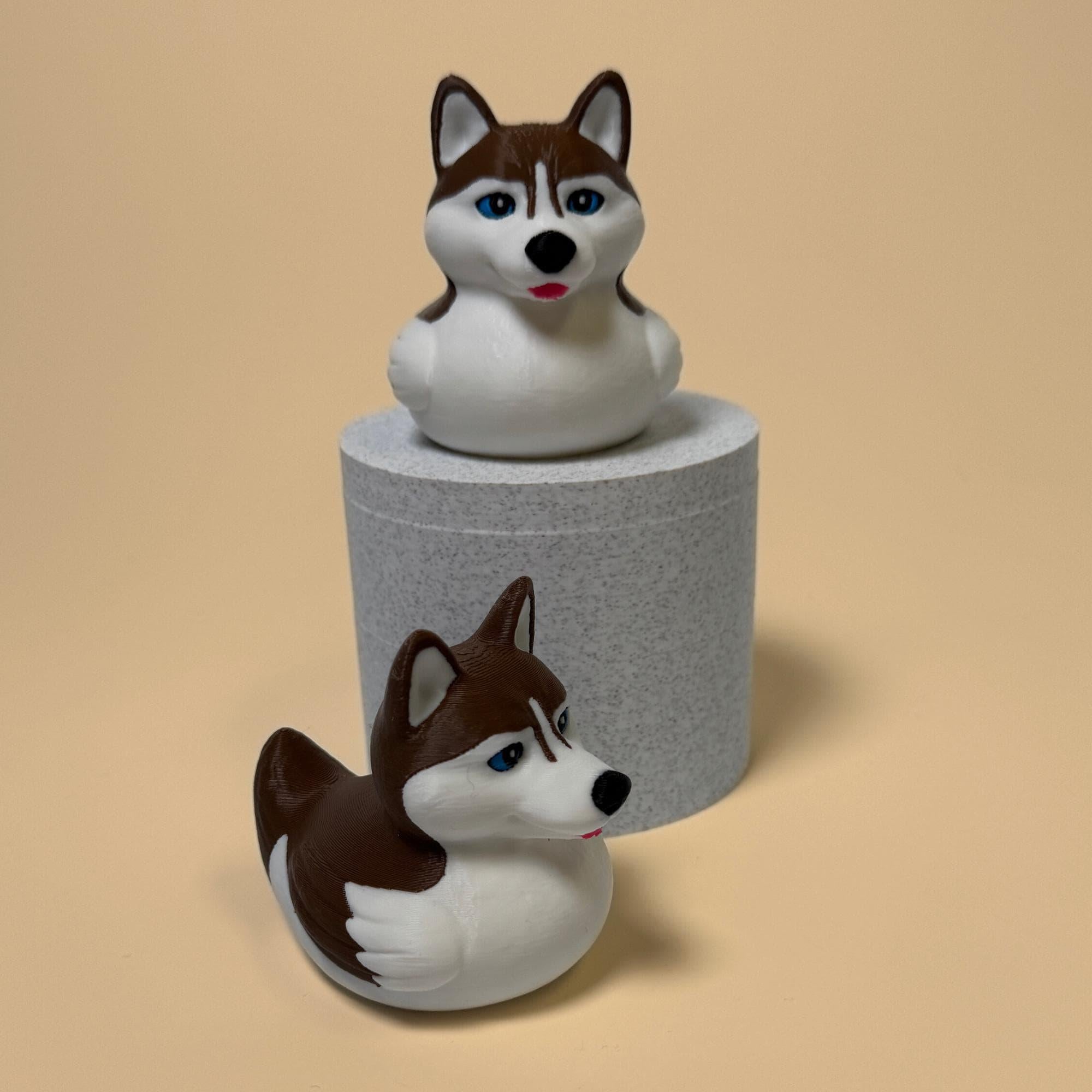 Husky Dashboard Duck Vehicle Decoration Car Accessory Dog Themed Collection Cruise Ship Hide Seek Surprise Gift Stocking Stuffer Desk Cocoa