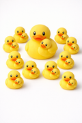 Duck Baby Shower Decoration Set | 1 Mama Duck Cake Topper + 10 Mini Duckling Favors & Digital Templates
