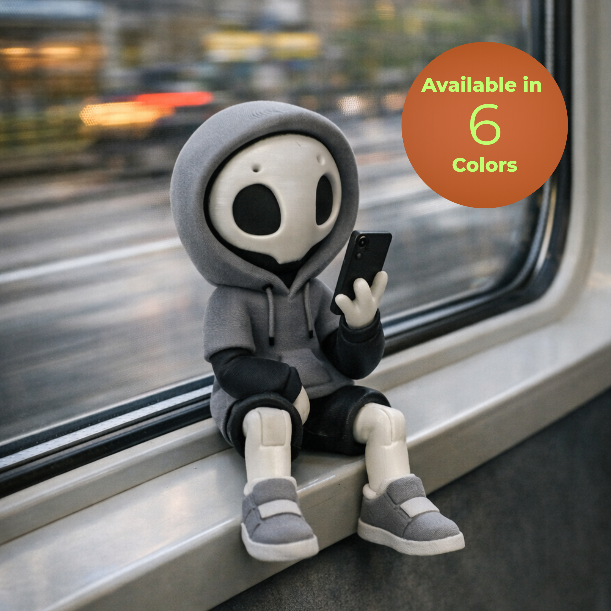Phone Addiction Figure Desk Accessory Mindfulness Reminder Digital Detox Screen Time Awareness Toy Articulated Hazy Cell Phone Stare Model