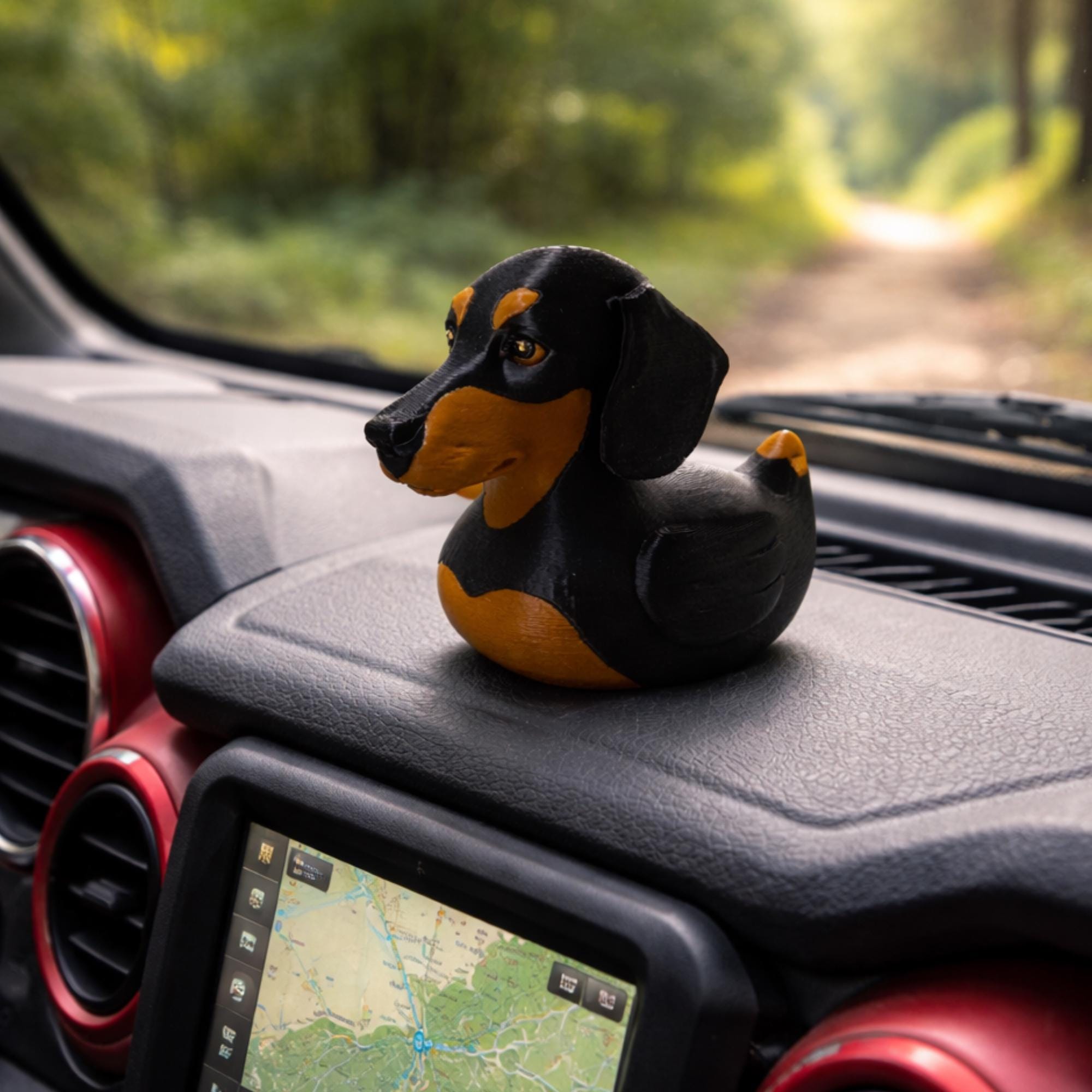 Dachshund Duck Doxie Dashboard Ducking Figure Dog Enthusiast Toy Breeder Thank You Gift for Dachshund Lovers Jeep-Style Vehicle Dash Decor