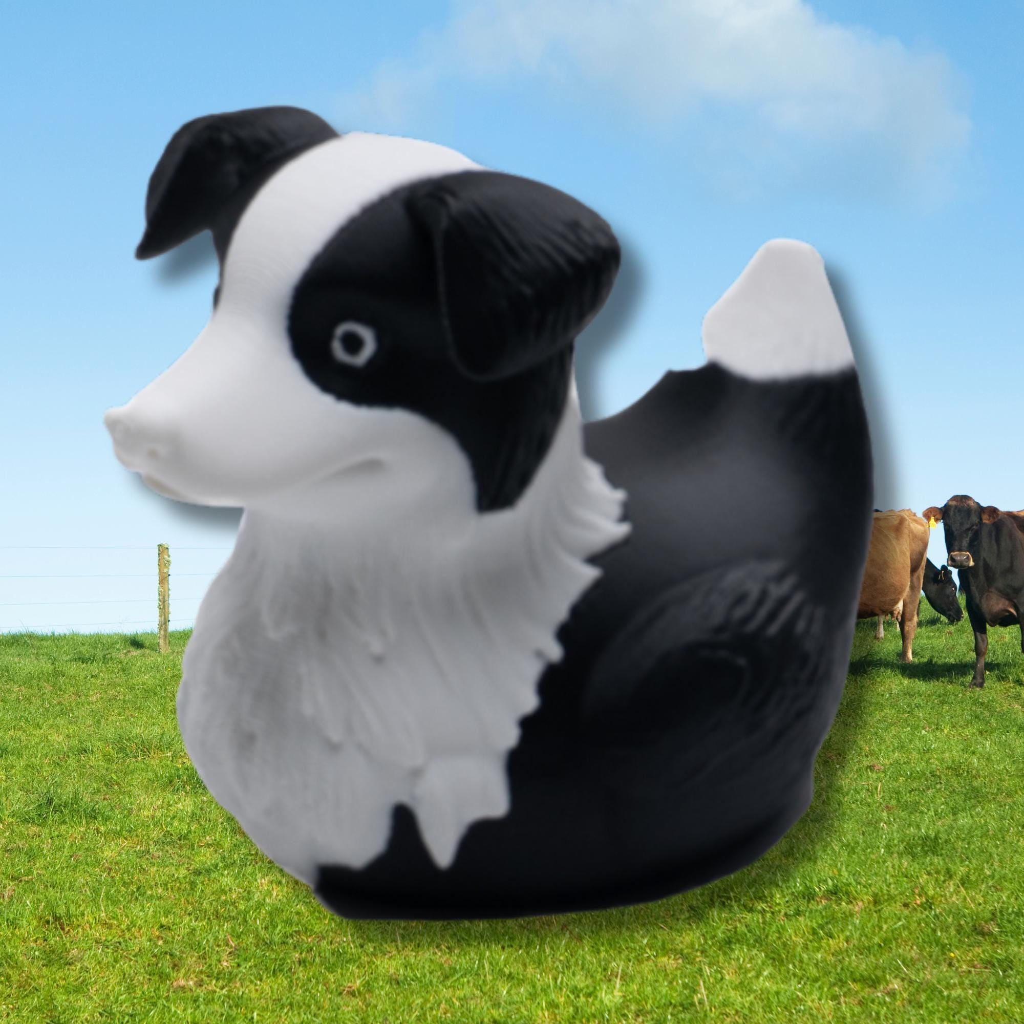 Border Collie Duck Duck Tradition Vehicle Ducking Cruise Gift Idea Dashboard Decoration Dog Accessory Trail Riding Cowboy Themed Country Toy Farm
