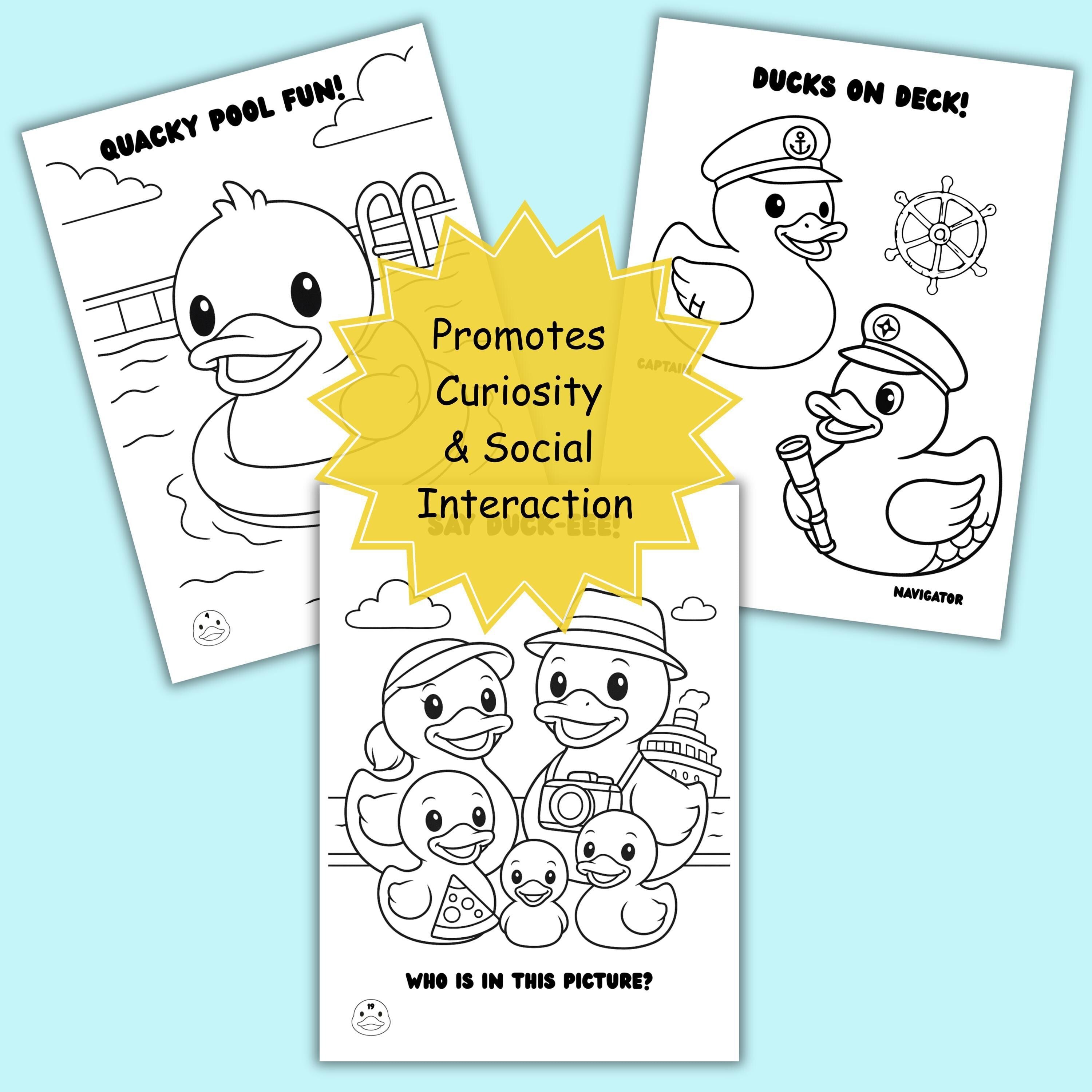 Cruise Duck Coloring Book | Printable Kids Activity, Family Fun & Vacation Memory Keepsake