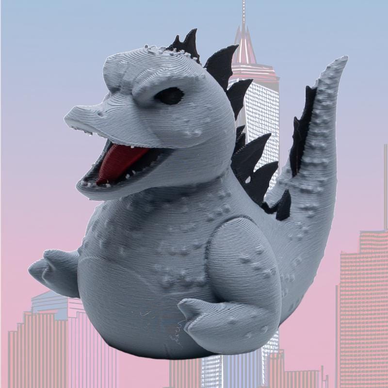 Godzilla Dashboard Duck — 4x4 Kaiju Collectible & Sensory Fidget Toy